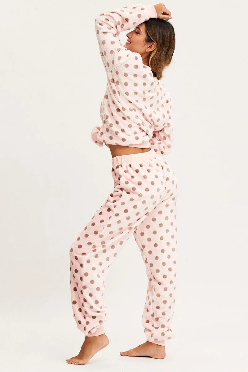 LightweightInsulation Polka Dot Loungewear Pants