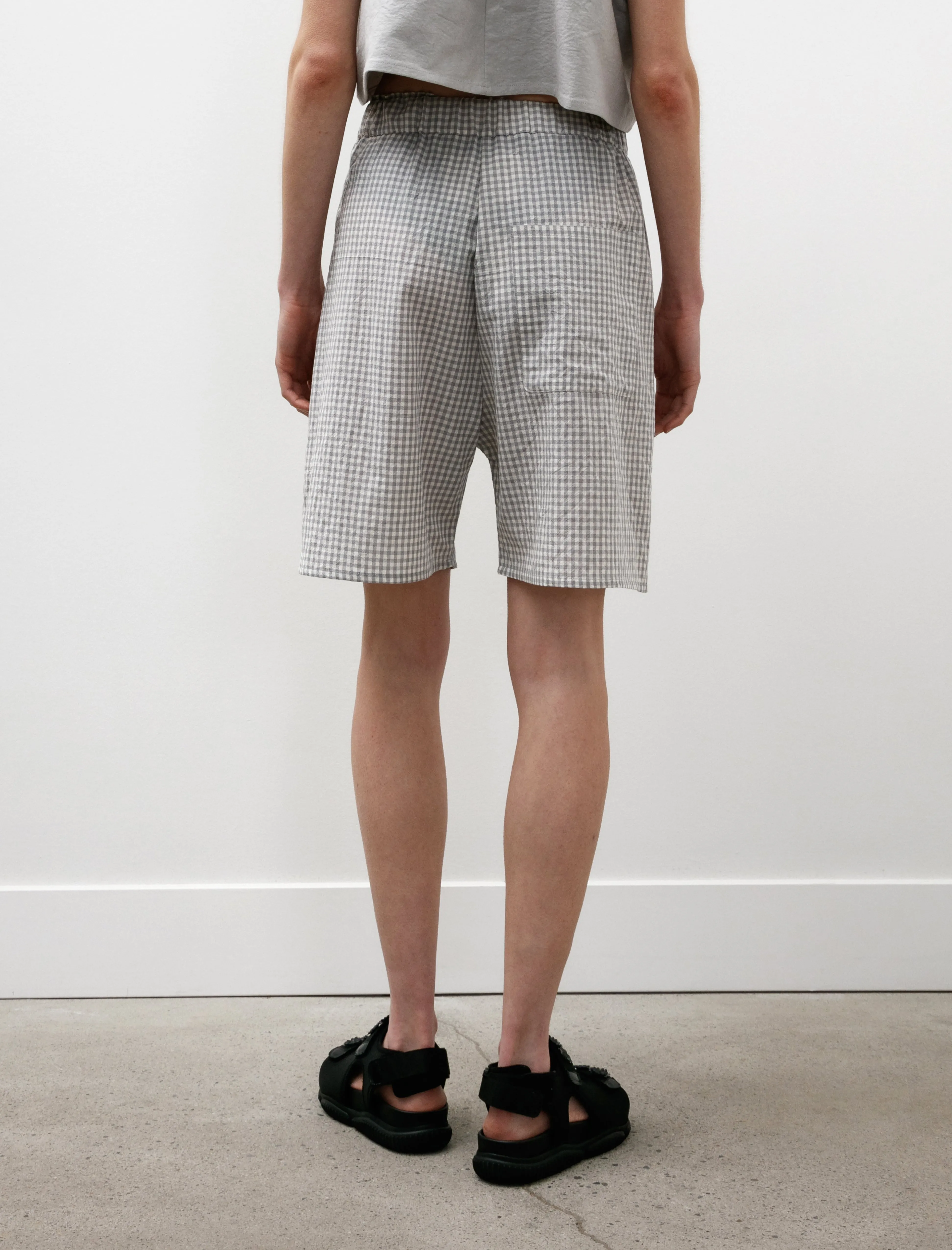 Lucy Shorts Grey Check QuickAccessPockets