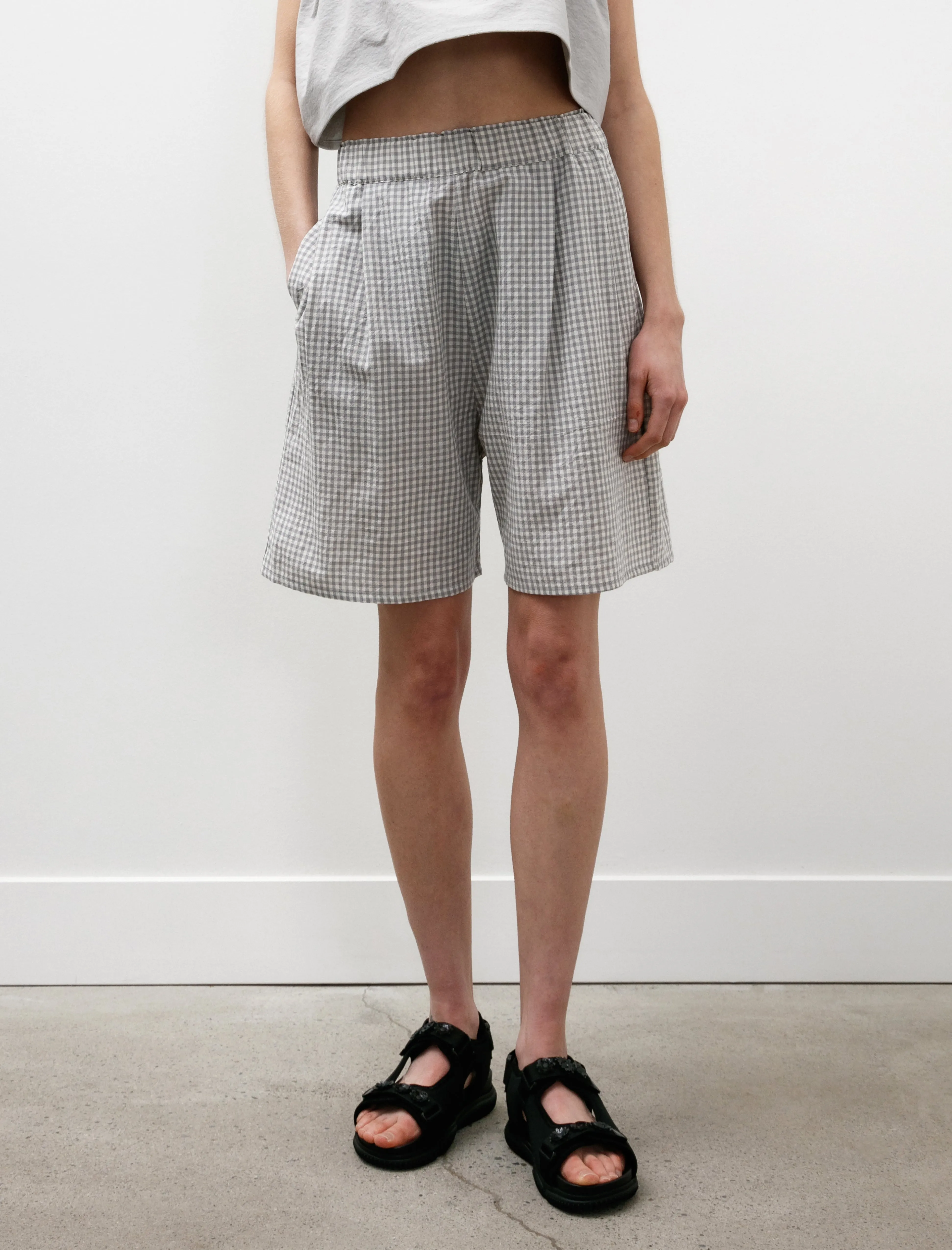 Stretch Comfort Clean Stretch Lucy Shorts Grey Check