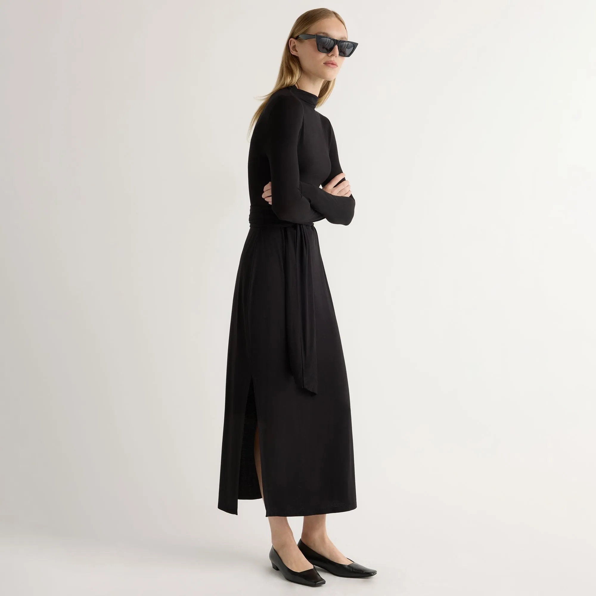 Vero Tie-Front Long-Sleeve Dress Active Gear