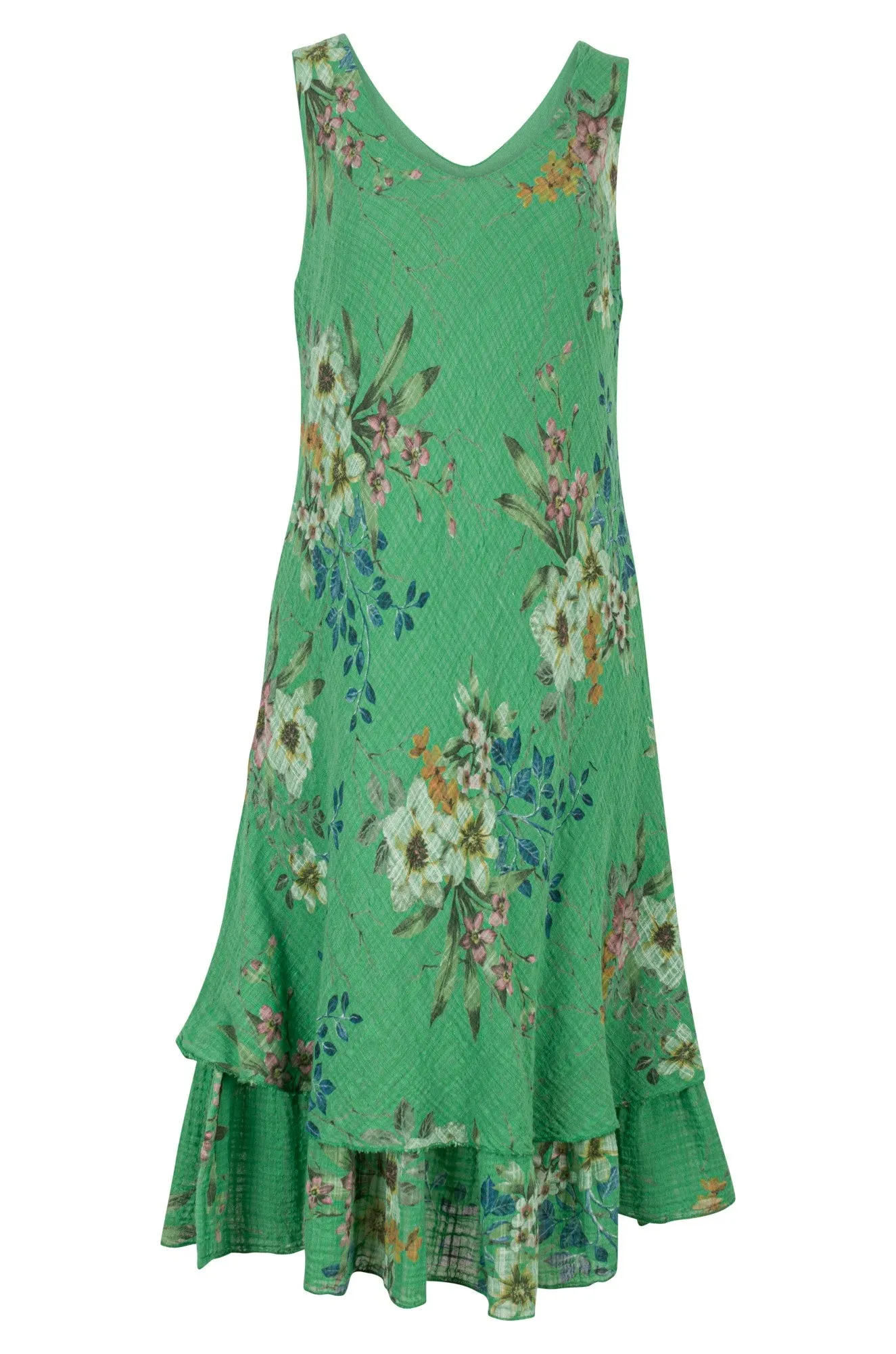DoubleLayered Myth Soul Made in Italy V neck Dress | Kelly Bouquet | 0302A1