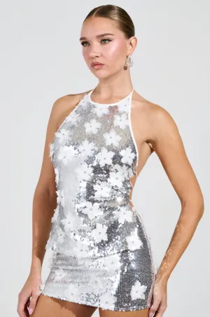 professional users Ventilated Mesh LOVE ME THE RIGHT WAY SLEEVELESS SEQUIN TOP IN SILVER