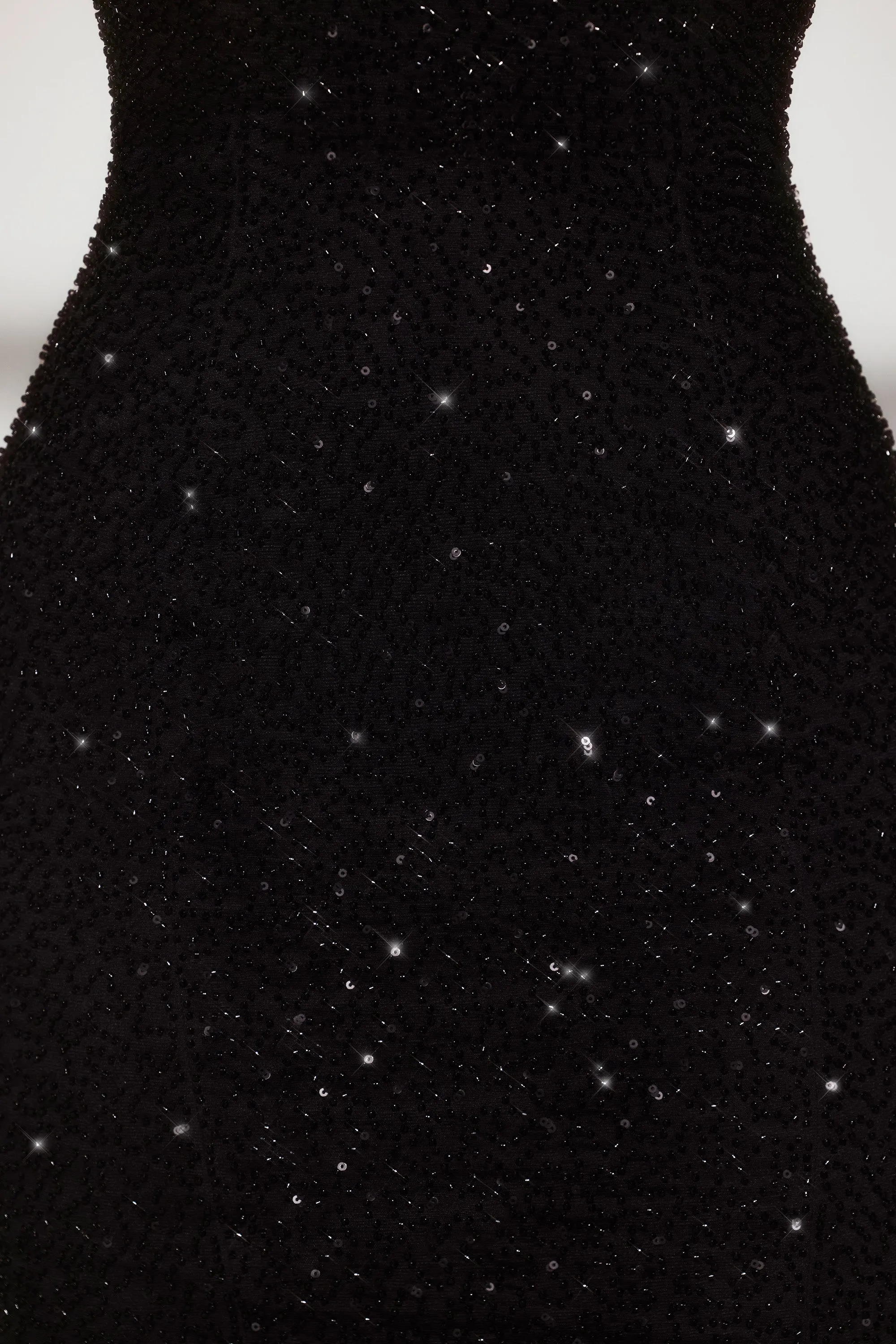 Embellished Plunge Halter Neck Midaxi Dress in Black OdorResistant Flex Fit