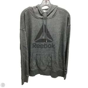 Dry Touch Sweatshirt Hoodie By Reebok In Grey, Size: M