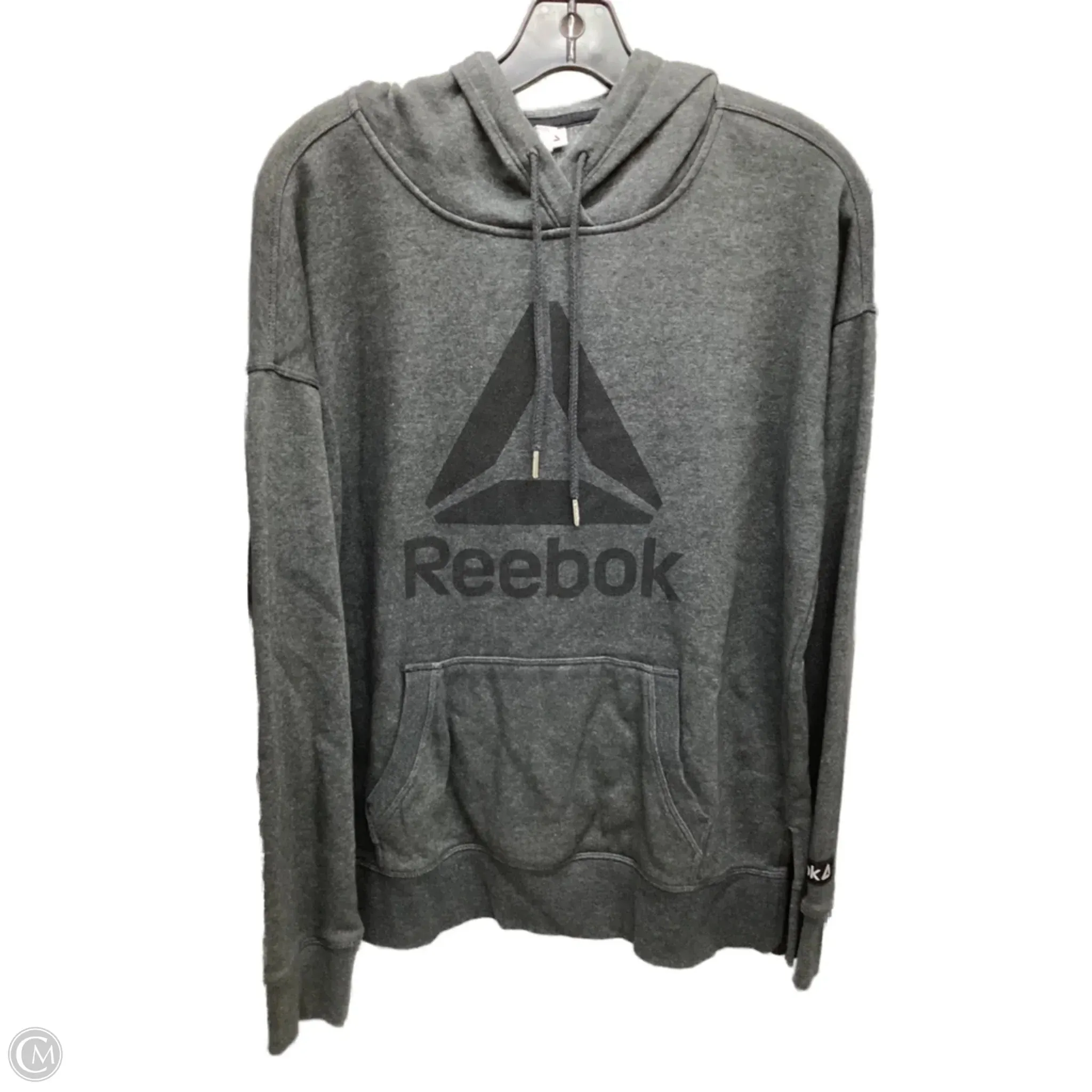 Dry Touch Sweatshirt Hoodie By Reebok In Grey, Size: M