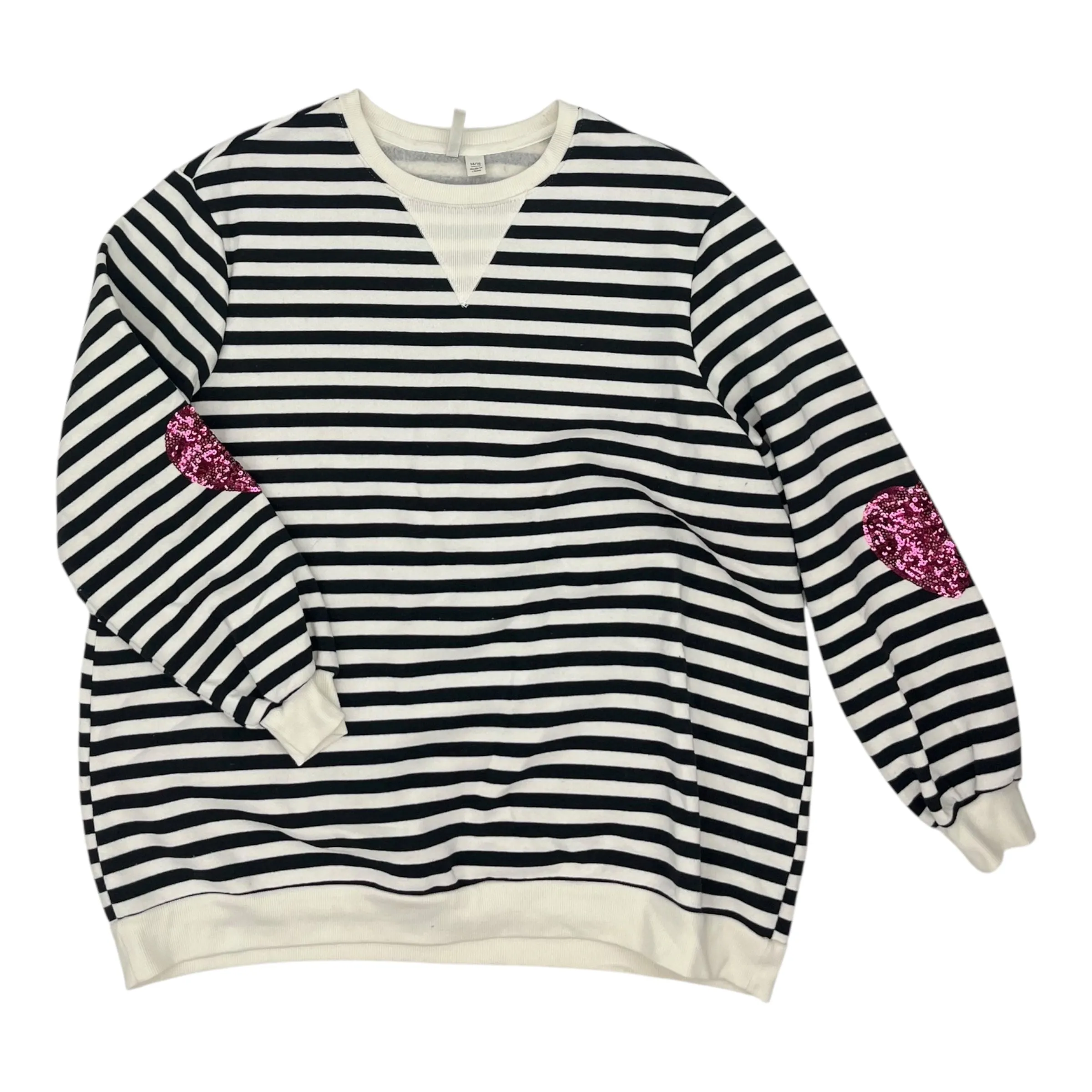 SWEATSHIRT CREWNECK by CATO in STRIPED PATTERN, Size:1X Fashionable Skirt