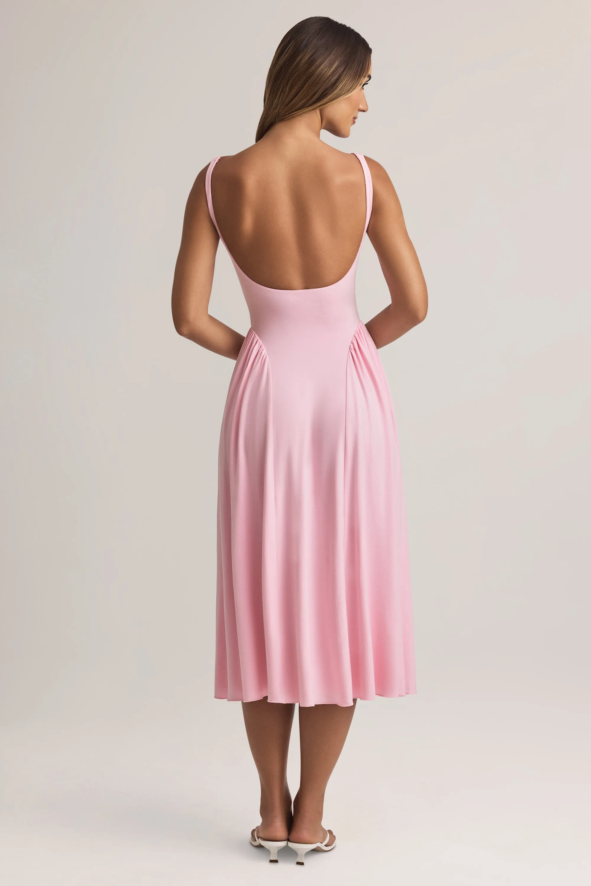 Joy Ease Modal A-Line Midaxi Dress in Pastel Pink