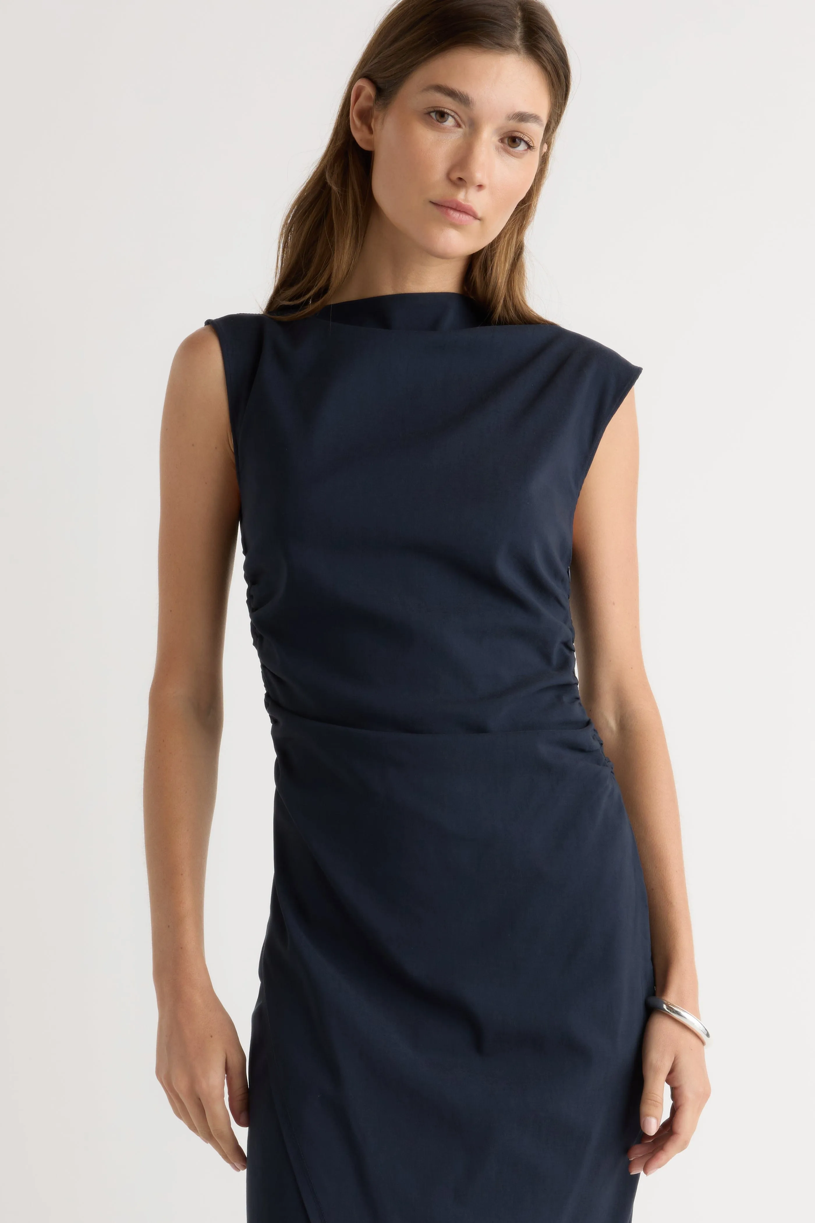 Dance Light NonSlip Grips Manon Asymmetric-Neck Ruched Dress