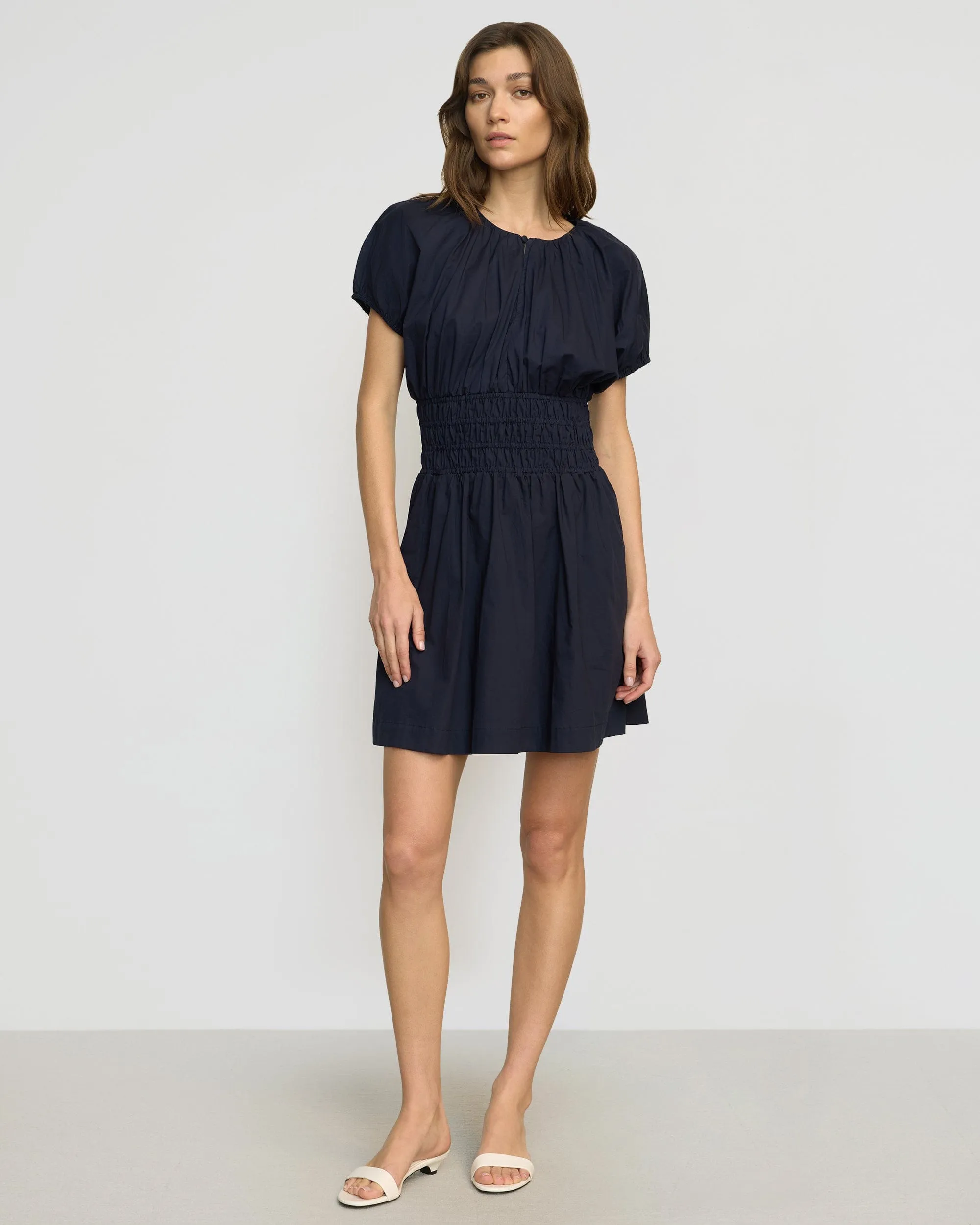 Light Sweatshirt Kaci Cinched-Waist Organic Cotton Dress