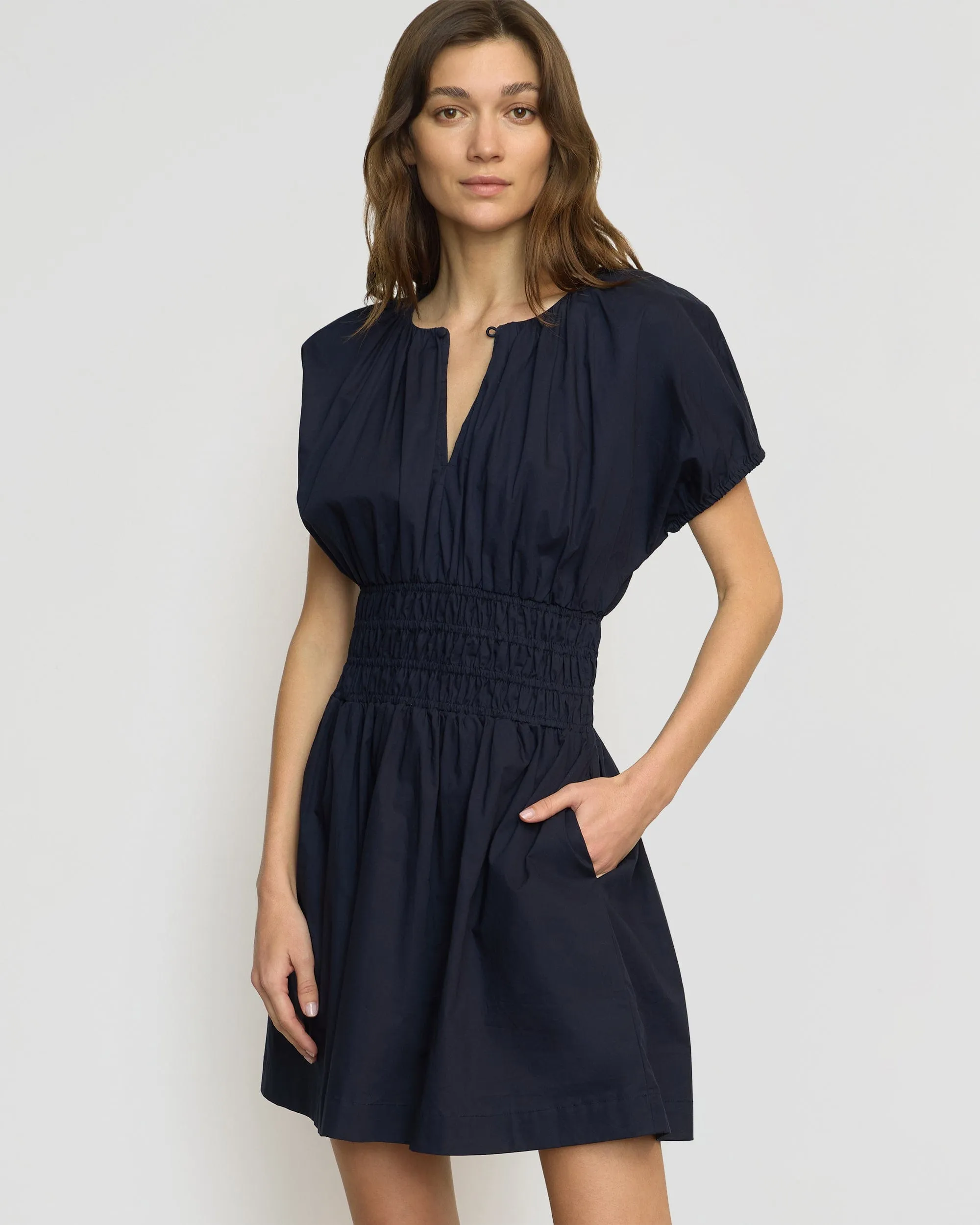 pack light Kaci Cinched-Waist Organic Cotton Dress