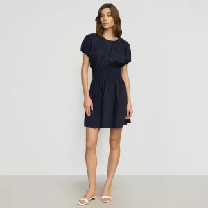 Kaci Cinched-Waist Organic Cotton Dress Design Edge Vital Core