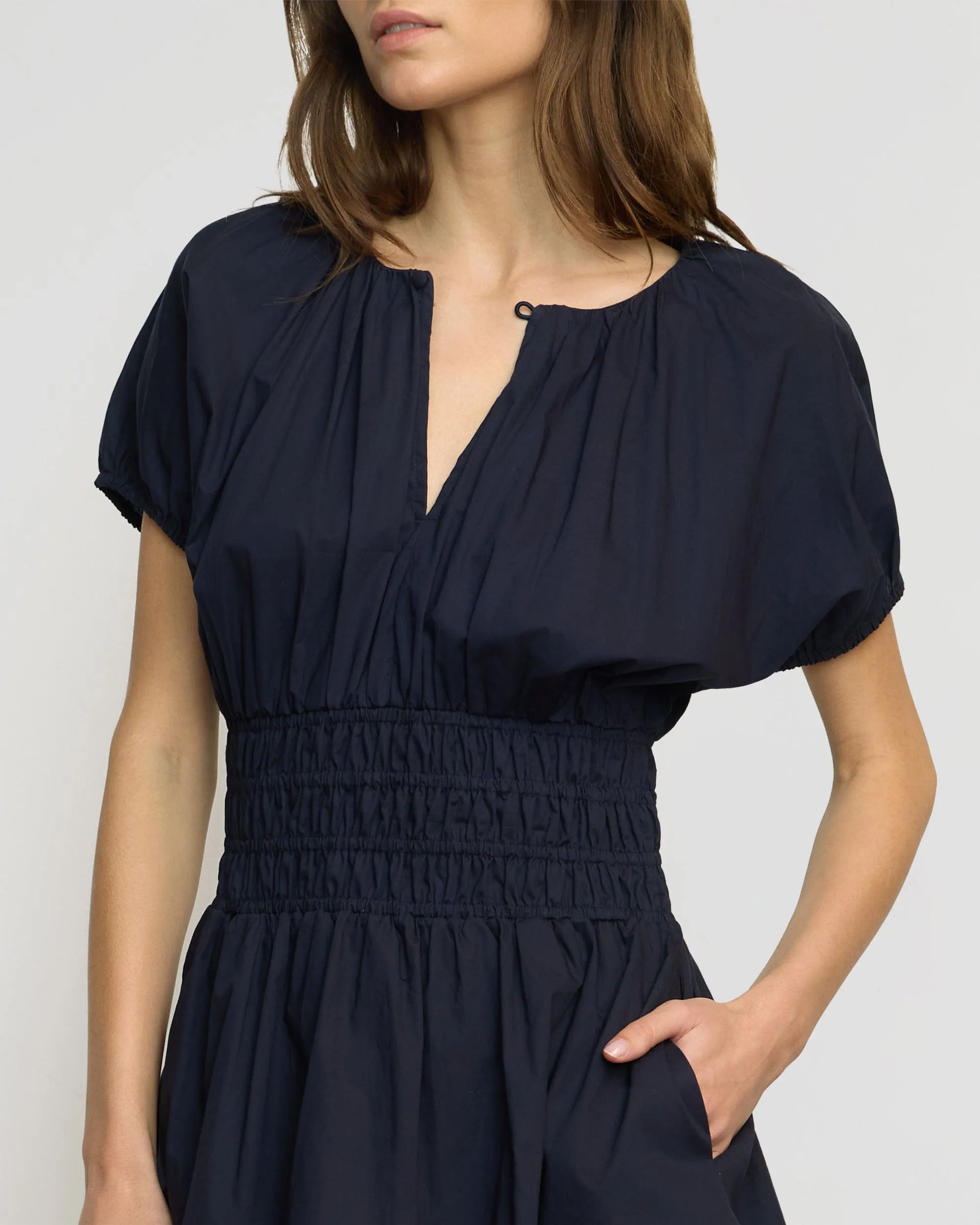 FlexibleCollarDesign Kaci Cinched-Waist Organic Cotton Dress