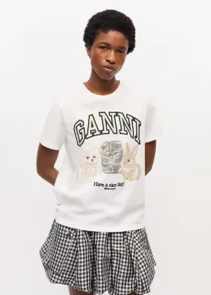 TaglessCollar Casual Elegance Basic Cotton Jersey Animals Relaxed T-Shirt