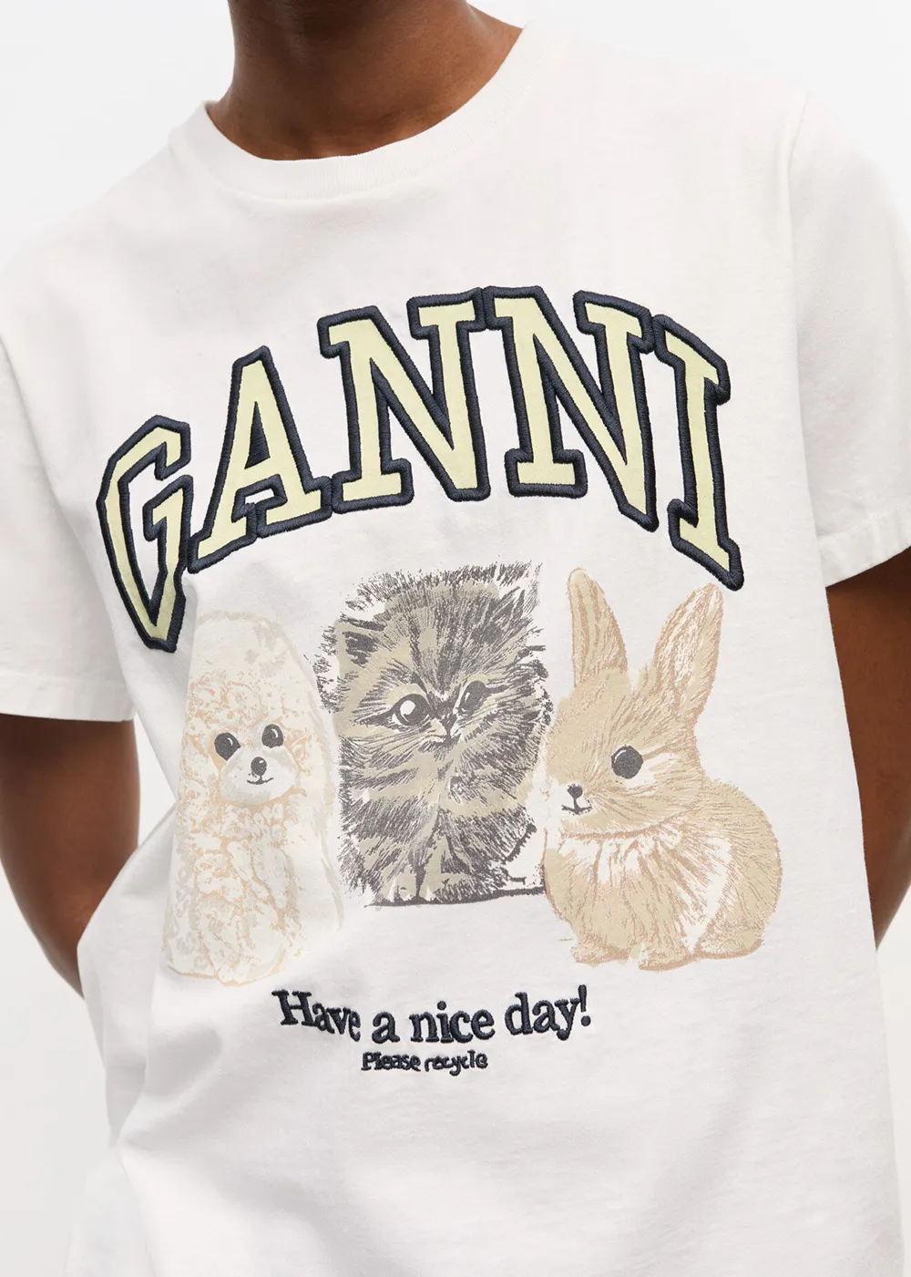 Basic Cotton Jersey Animals Relaxed T-Shirt Soft Fabric