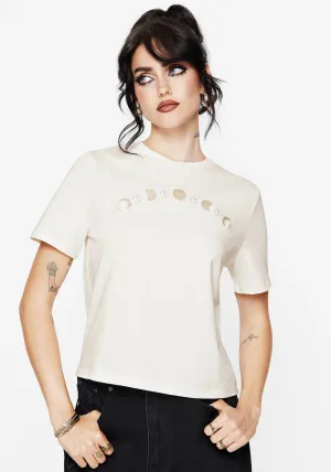 City Look weekday wear Griffinfly Cotton Embroidered Jersey Cropped T-Shirt