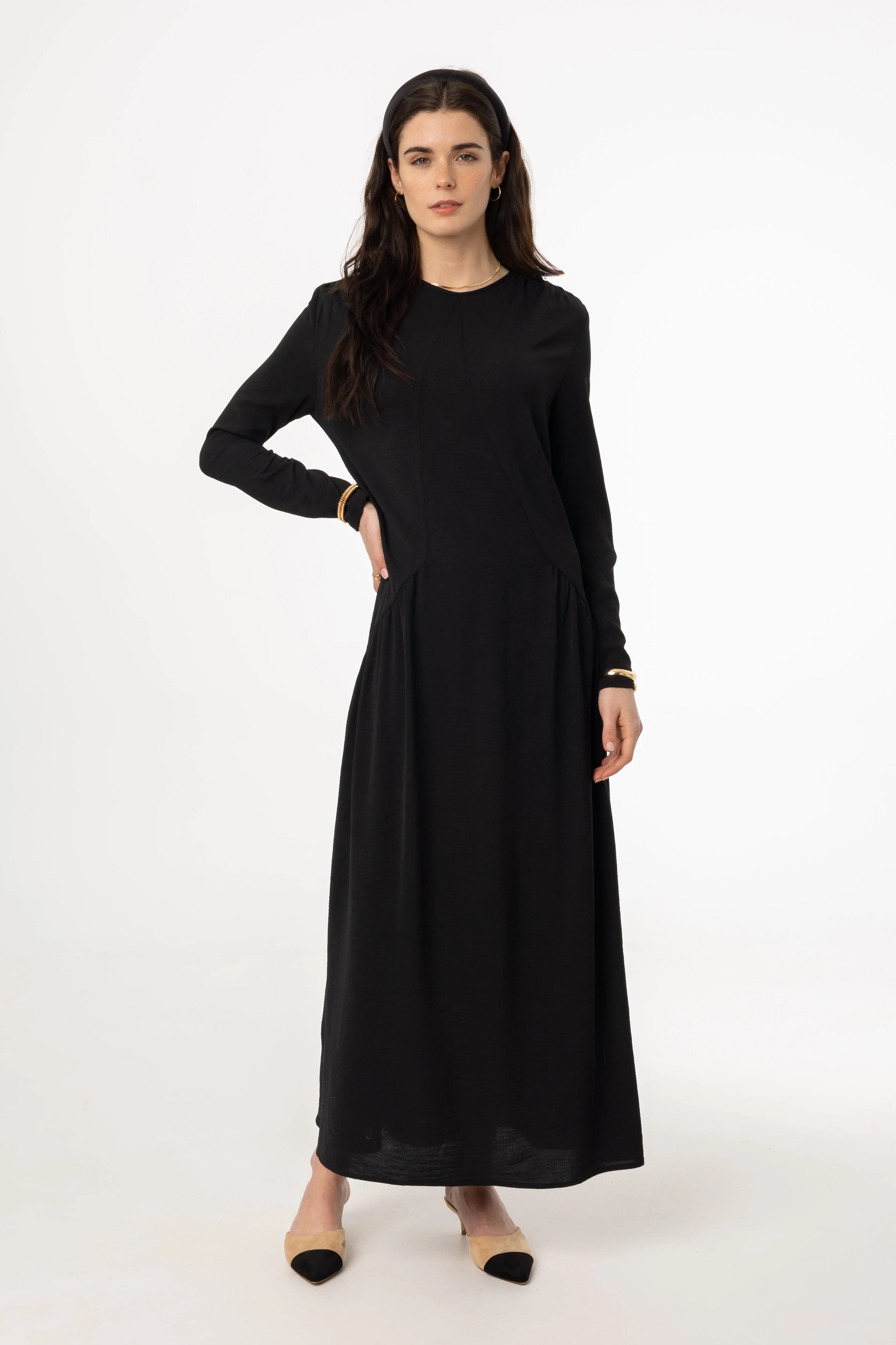 Black Detail Maxi Dress Spark Glow
