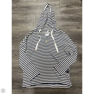 Adjustable Drawcord Sweatshirt Hoodie By Lou And Grey In Striped Pattern, Size: M