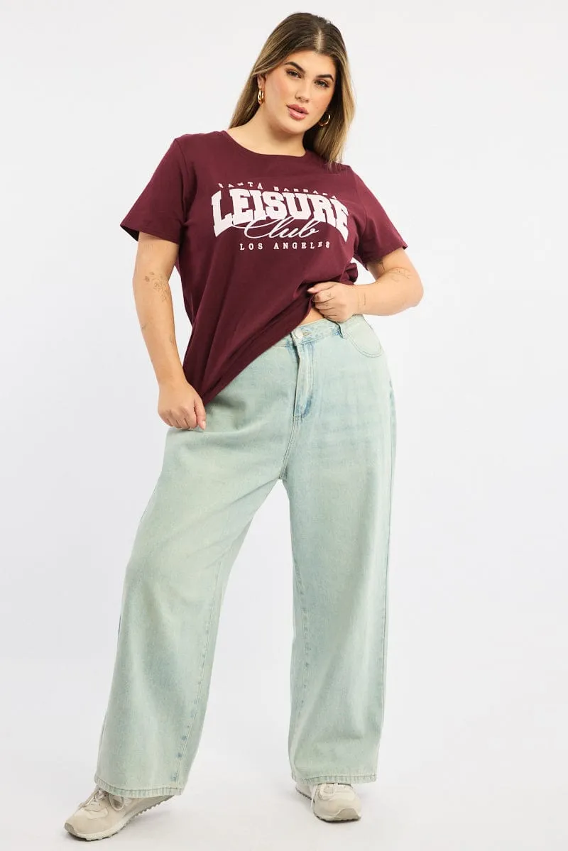 Sustainable Evening Stroll Casual Simple Style Denim Baggy Denim Jeans