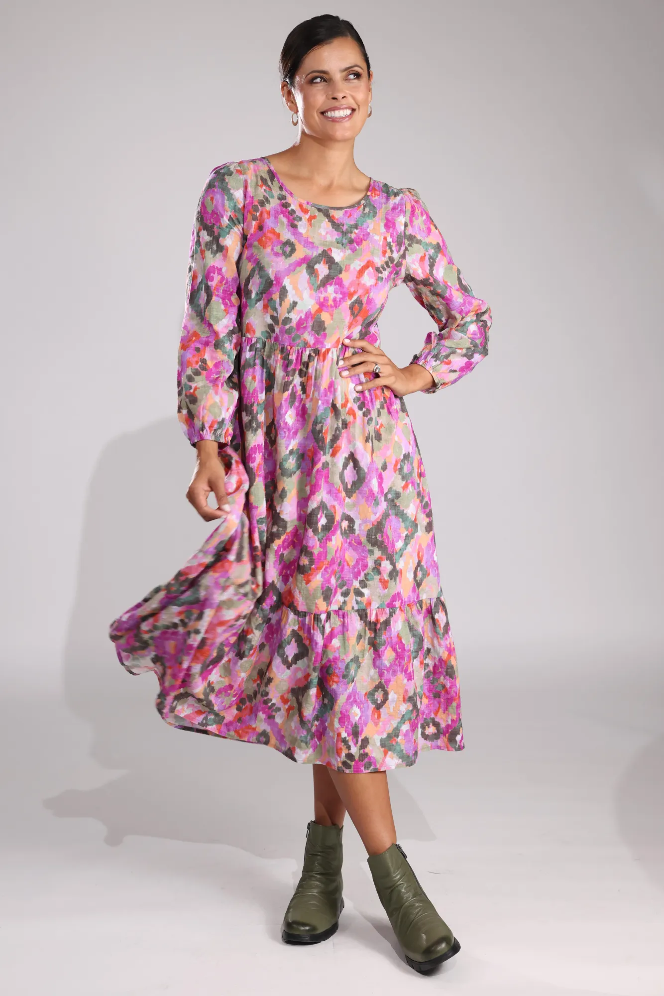 One-Piece Wear Desert Heat Dress | Pink Olive Diamonds | 6535B1