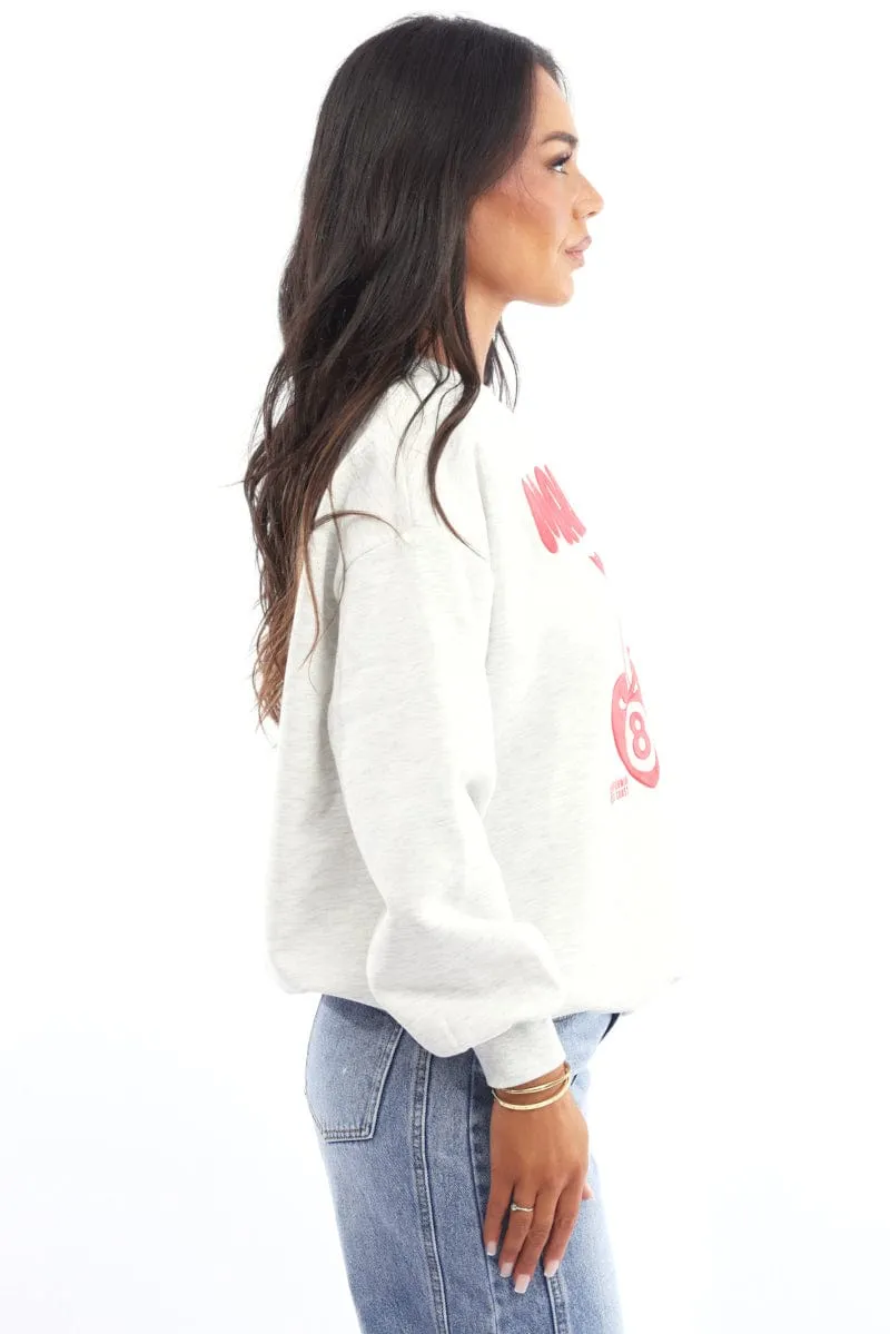 Grey Graphic Sweater Long Sleeve Competitive Advantage
