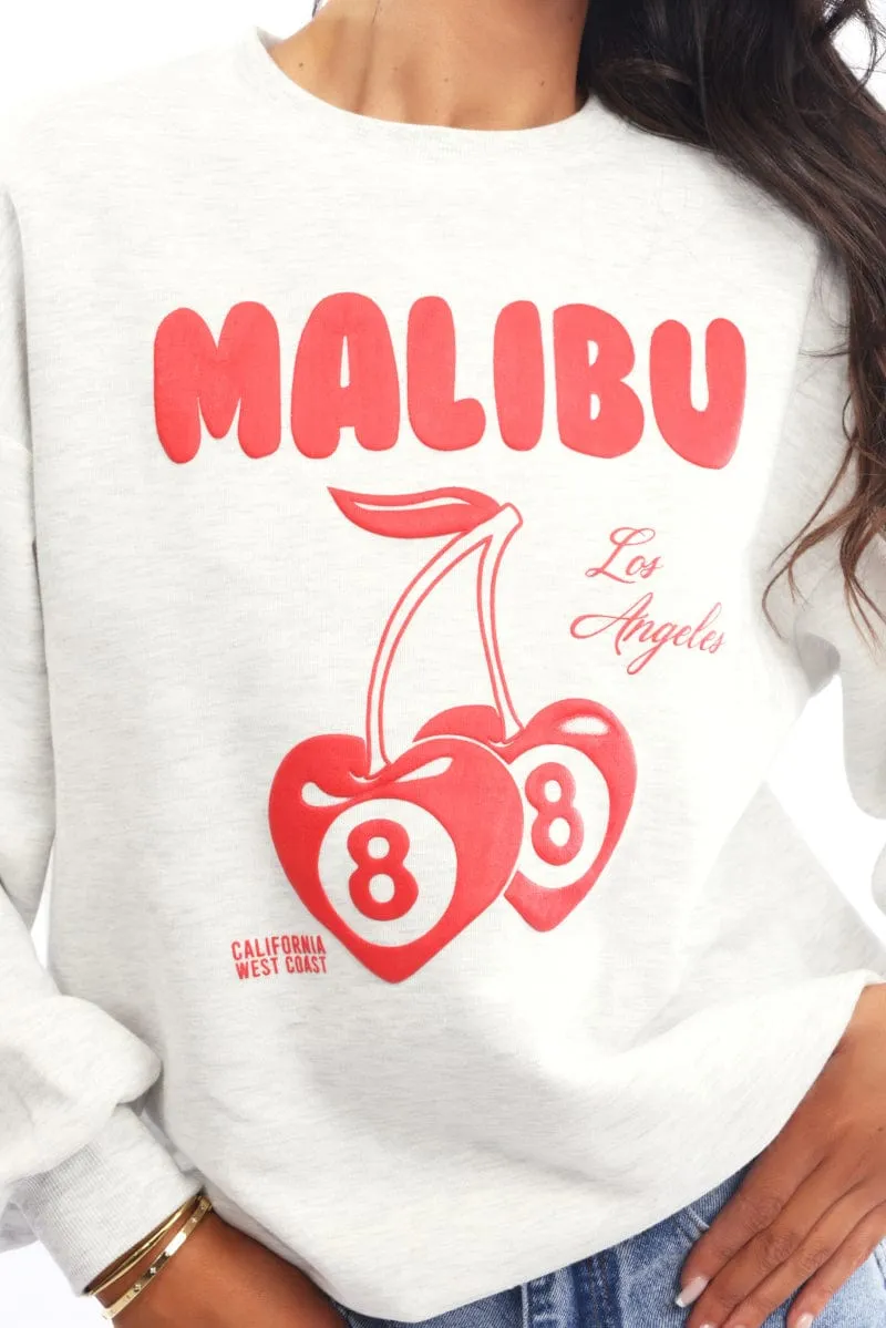 Warm Apparel Grey Graphic Sweater Long Sleeve