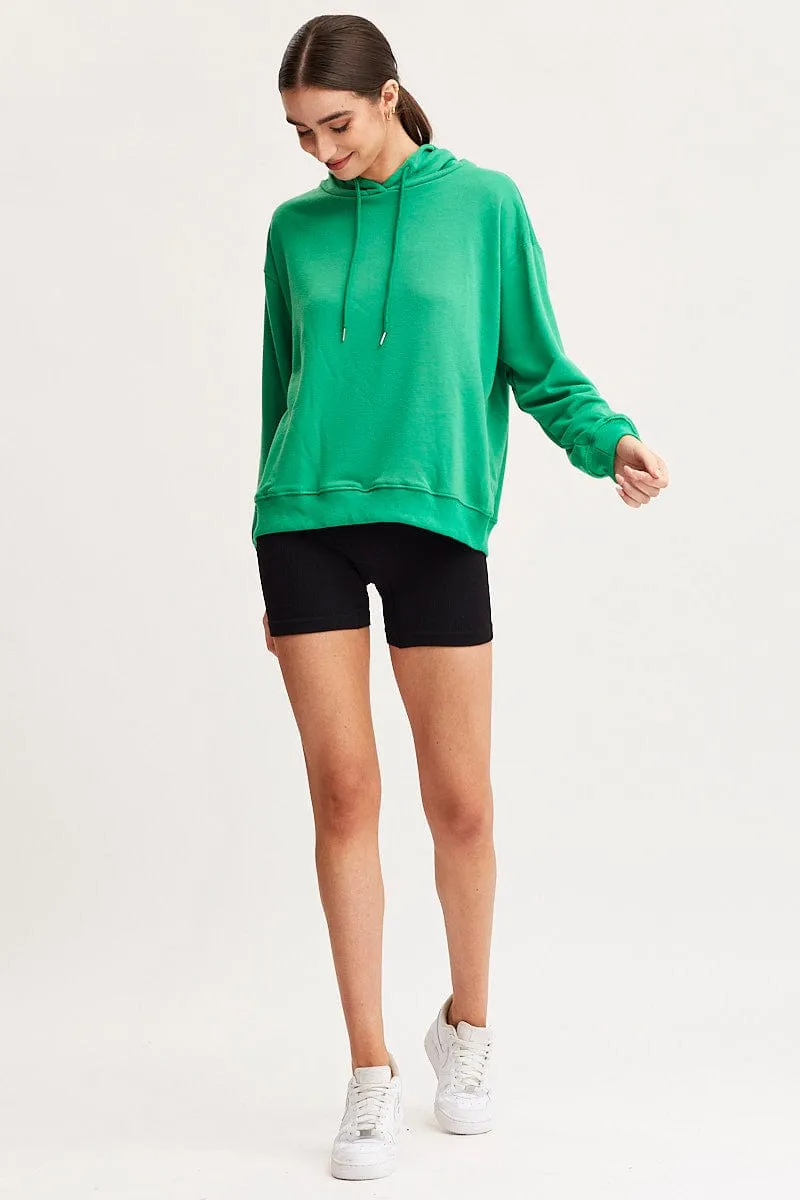 Green Hoodie Long Sleeve Chill Look Timeless Layer