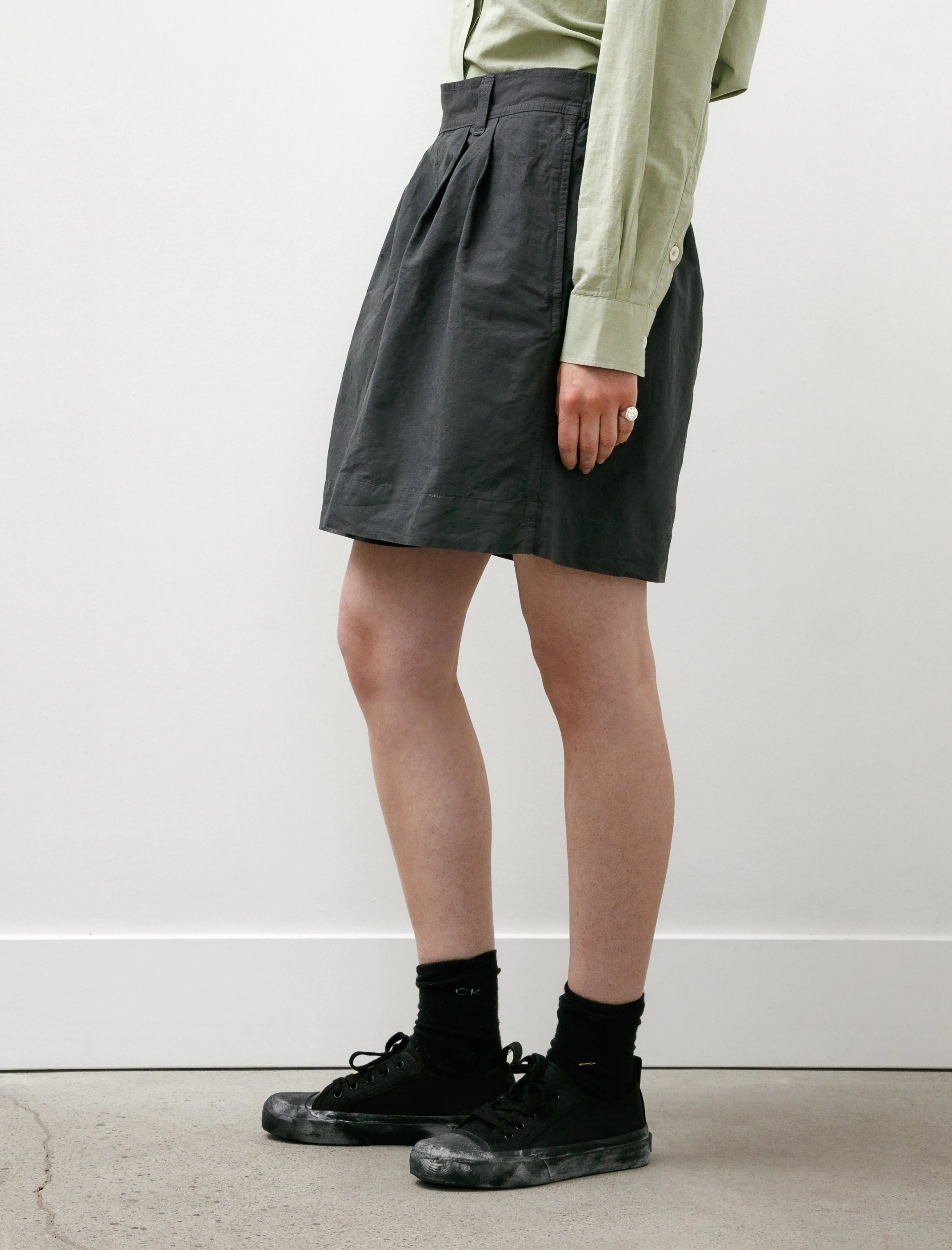 cycling attire dance clothing MHL Pleated Shorts Dry Cotton Linen Carbon