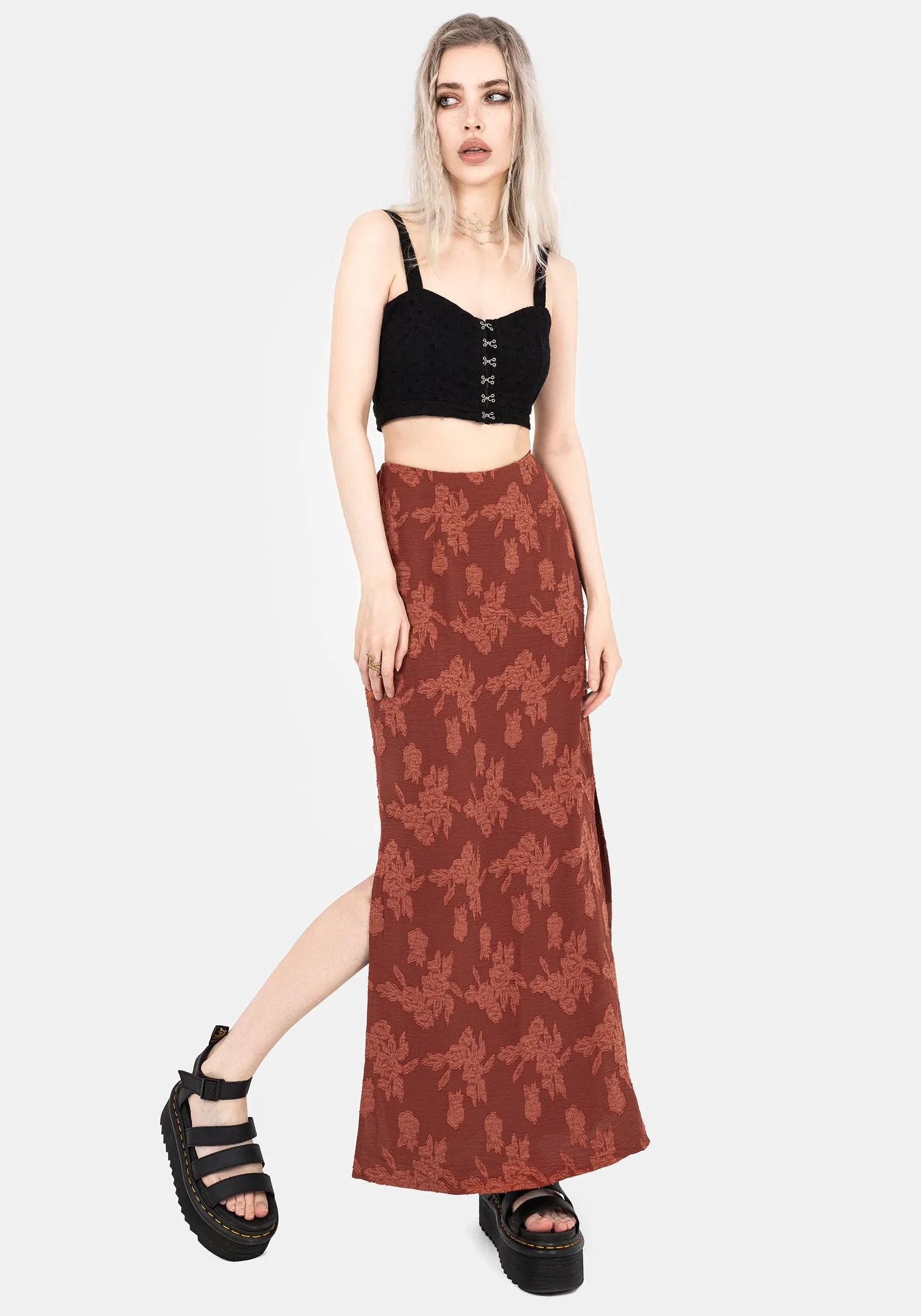 Prosperity Floral Maxi Slip Skirt Glamorous Appeal Ankle length