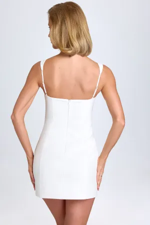 Scene Heat Glow Queen Sweetheart-Neck Micro Mini Dress in White
