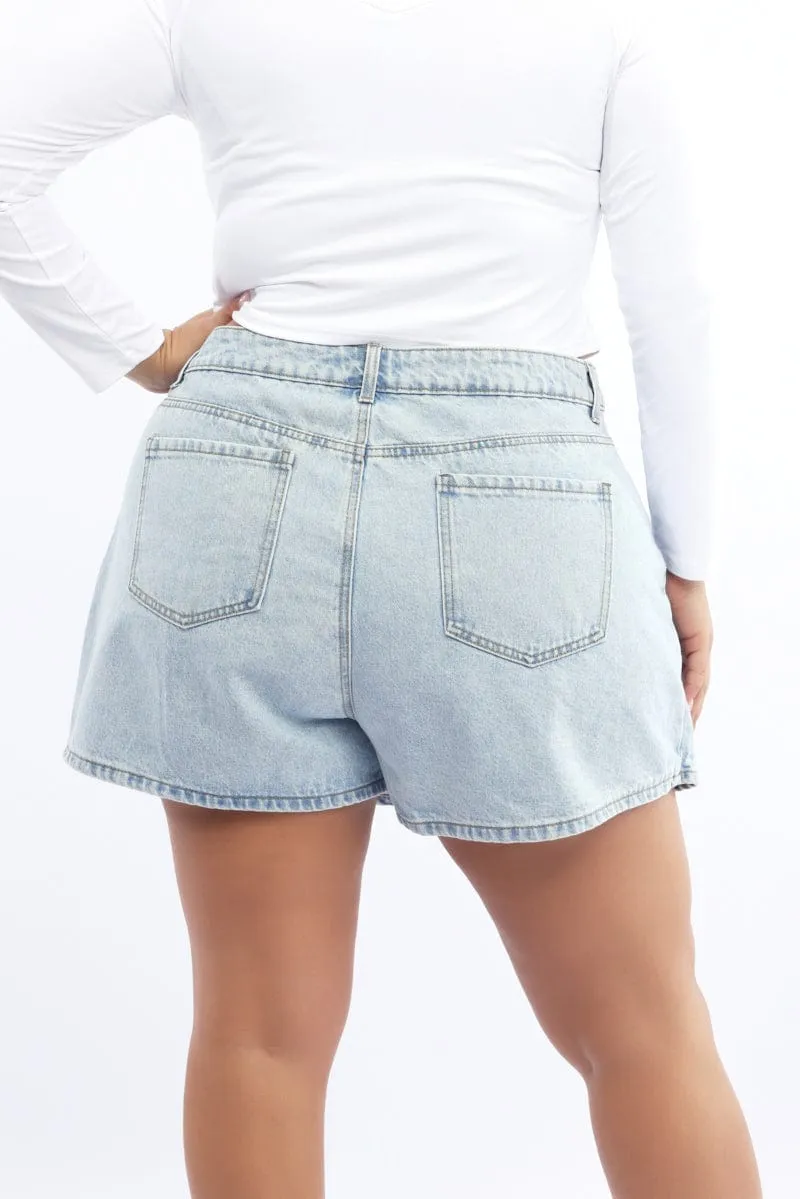 Runway Ready Denim Skort High Rise