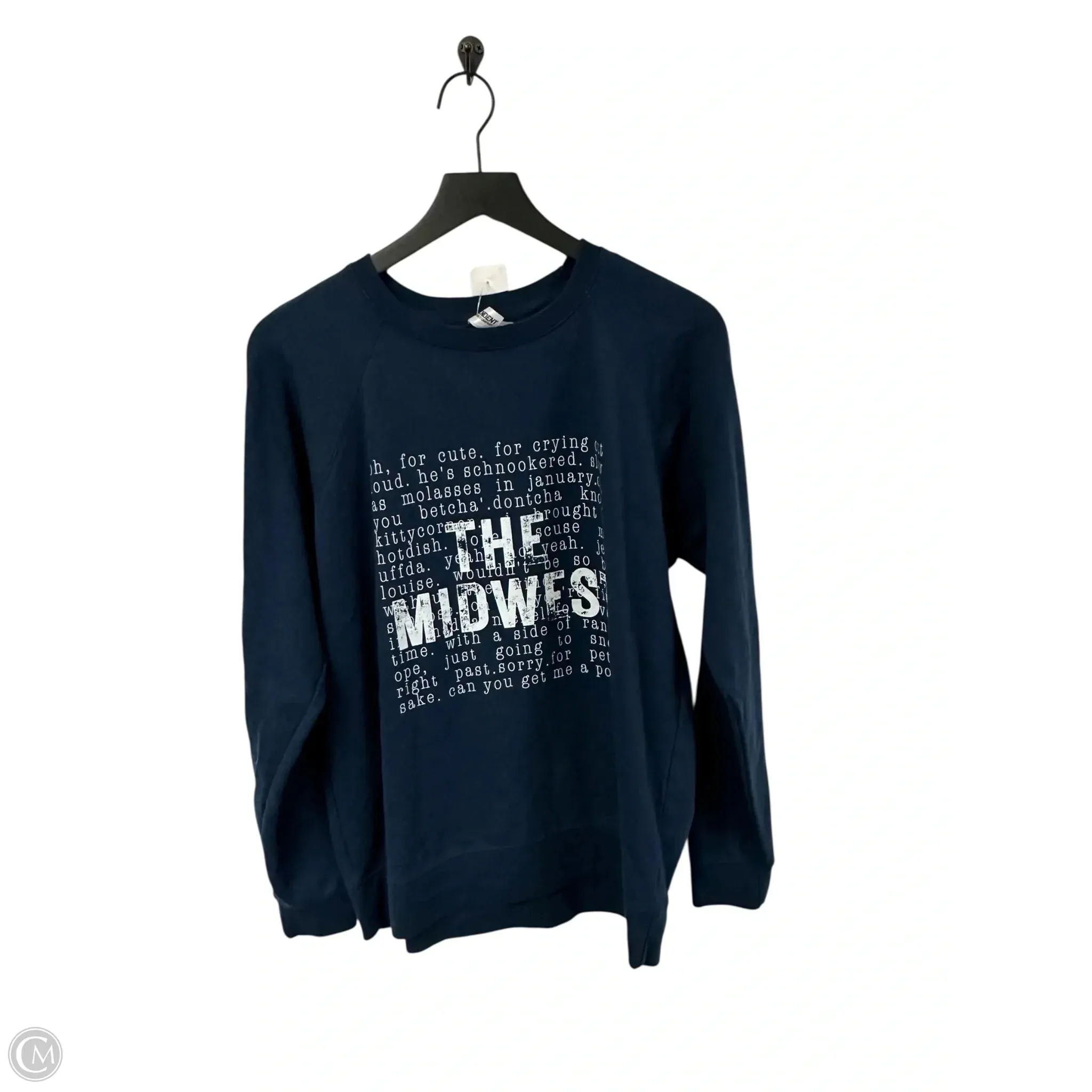 CompressionEnhanced Fit Sweatshirt Crewneck By Cme In Navy, Size: L