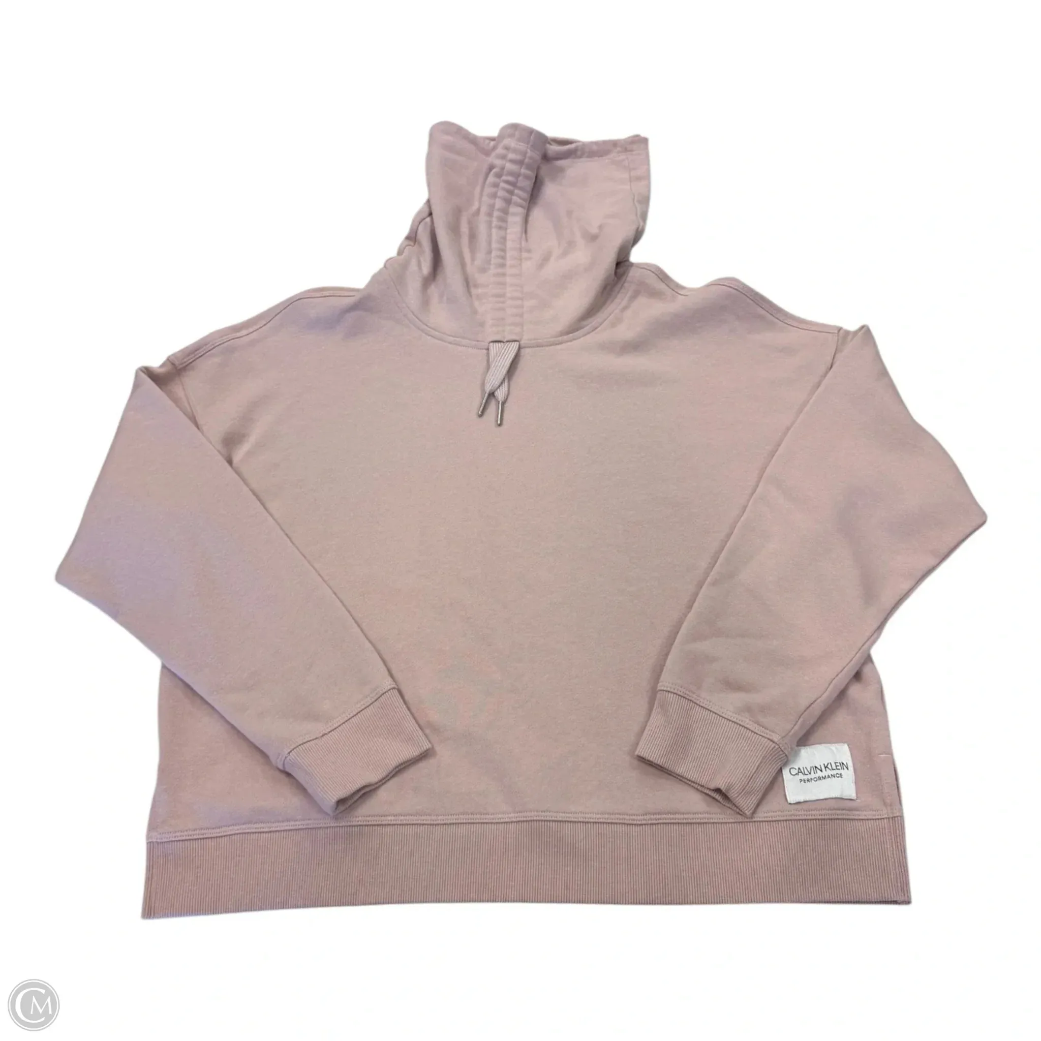 FormFitting Cut Sweatshirt Hoodie By Calvin Klein In Pink, Size: S