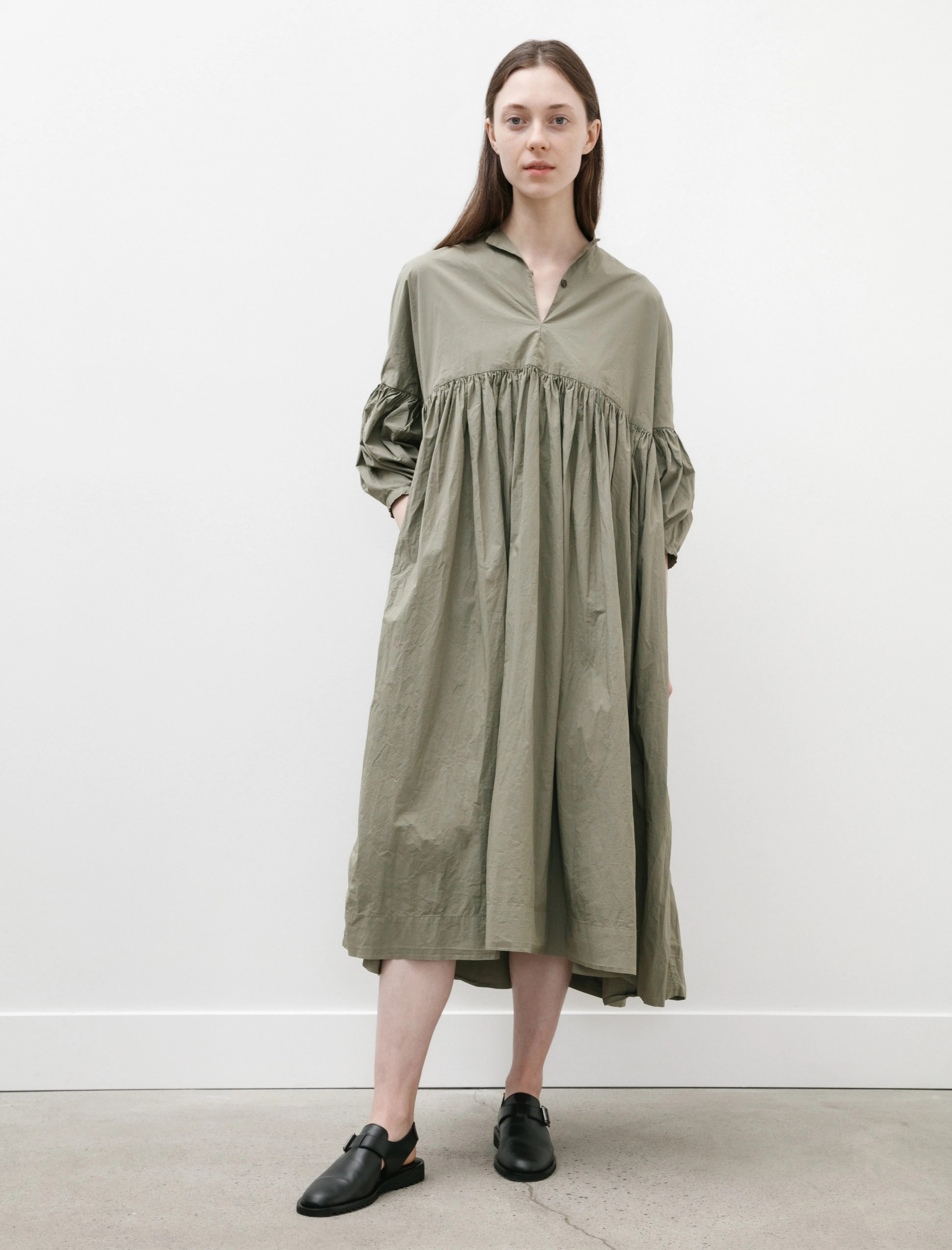 Camelia Dress Light Cotton Khaki World Glow slow life