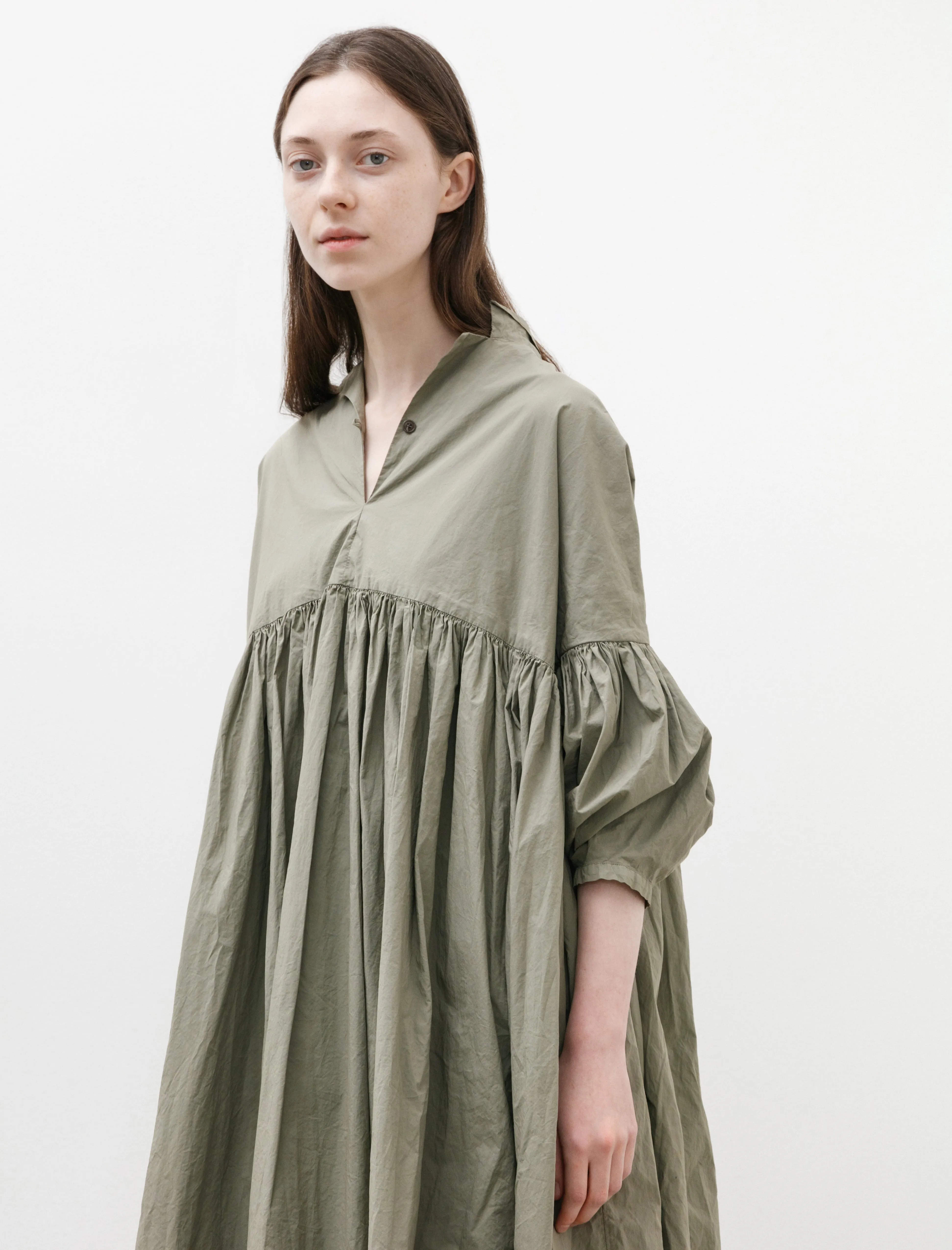 Camelia Dress Light Cotton Khaki Regular Fit