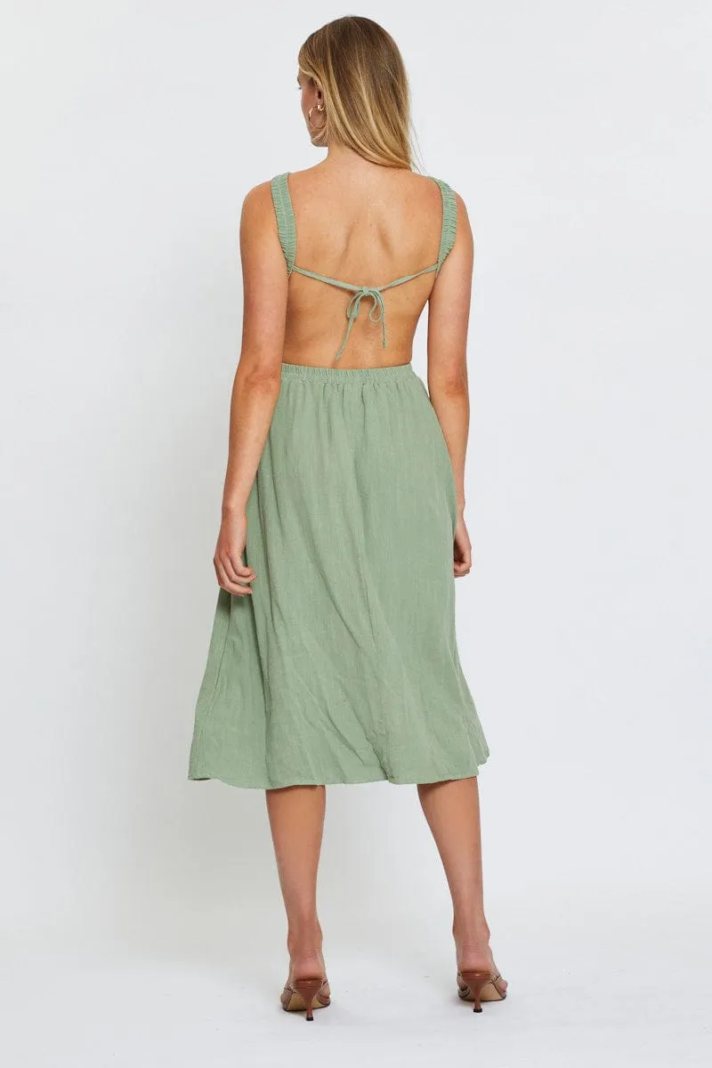 Green Midi Dress Sleeveless Island Mood Free Movement
