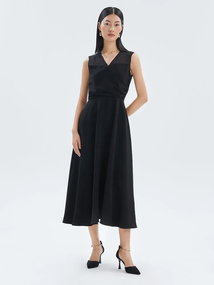 Triacetate Gathered Waist Maxi Dress Sporty Dress mesh ventilation