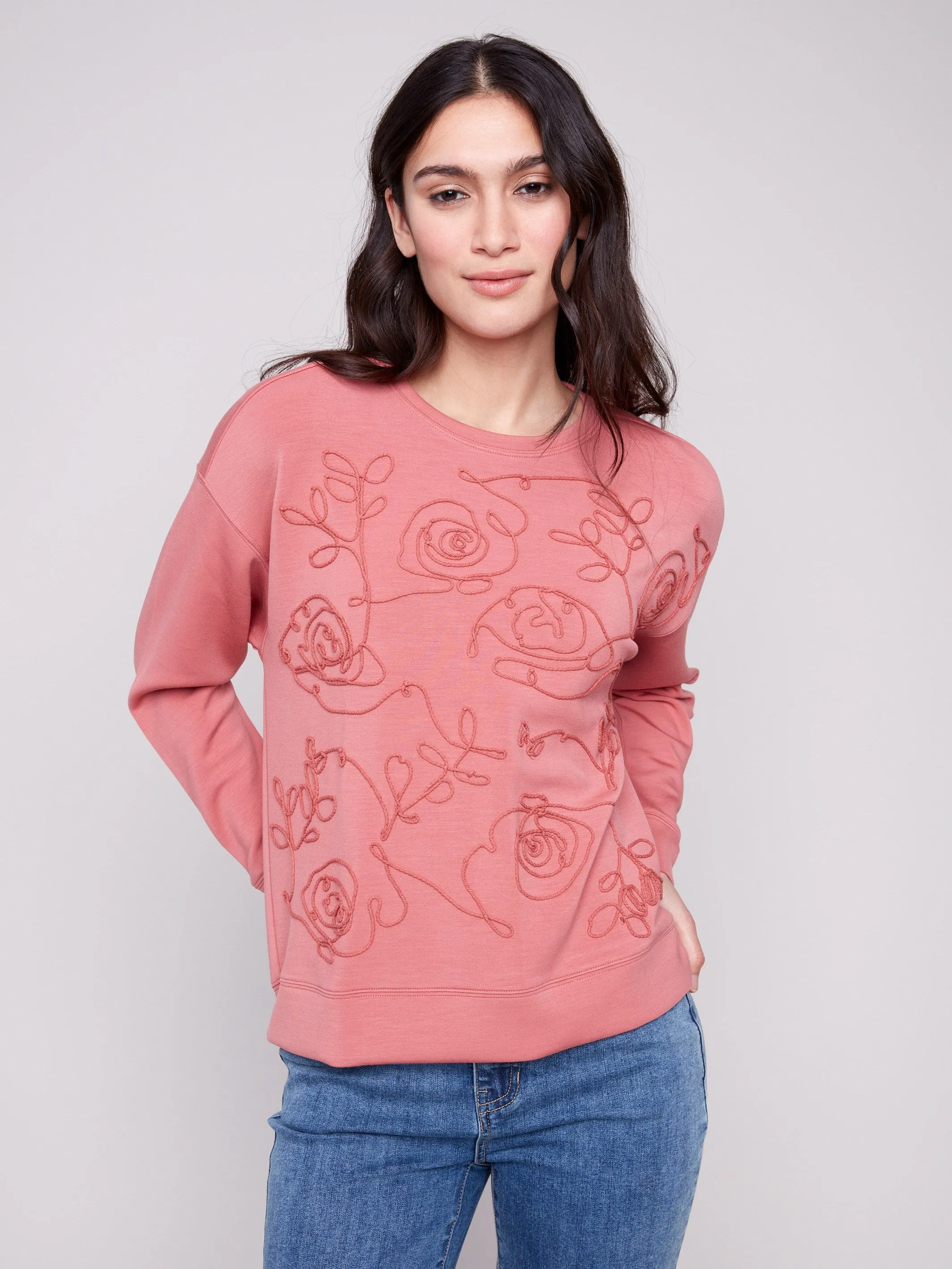 Scuba Knit Top with Soutache Detail - Primrose MinimalistStitching Durable Stitching