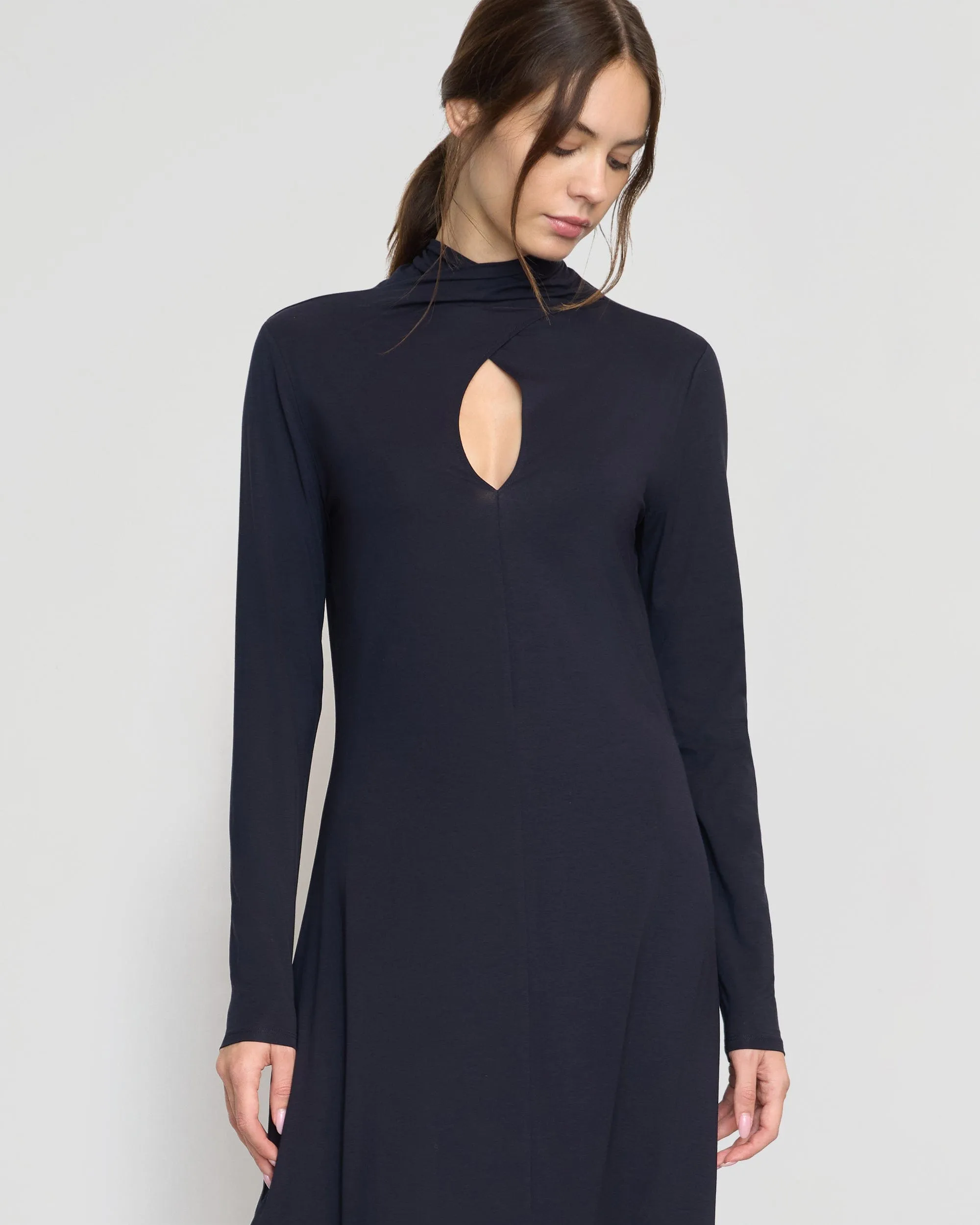 Helena Scarf-Neck Jersey Dress World Edge