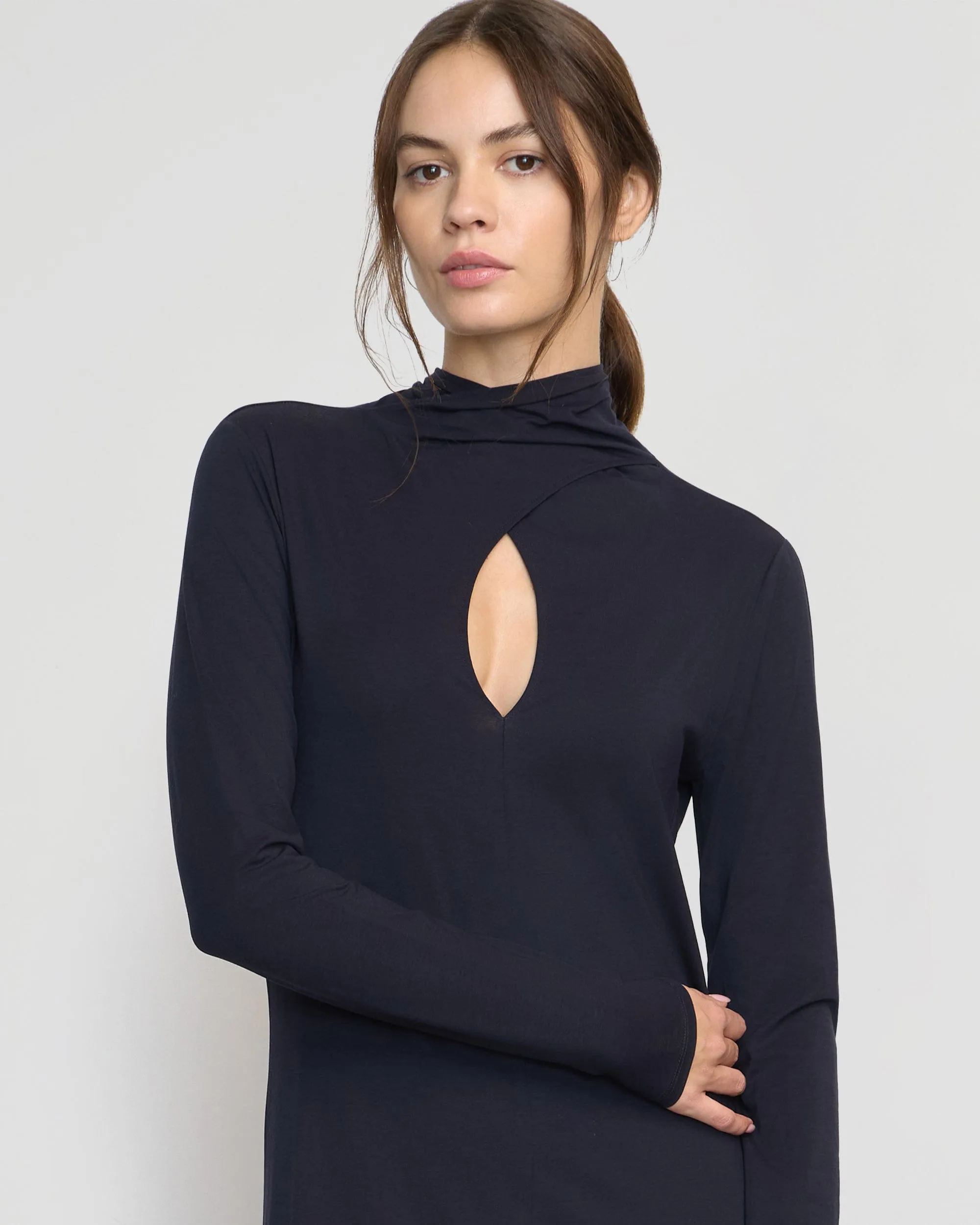 Helena Scarf-Neck Jersey Dress Practical Boots