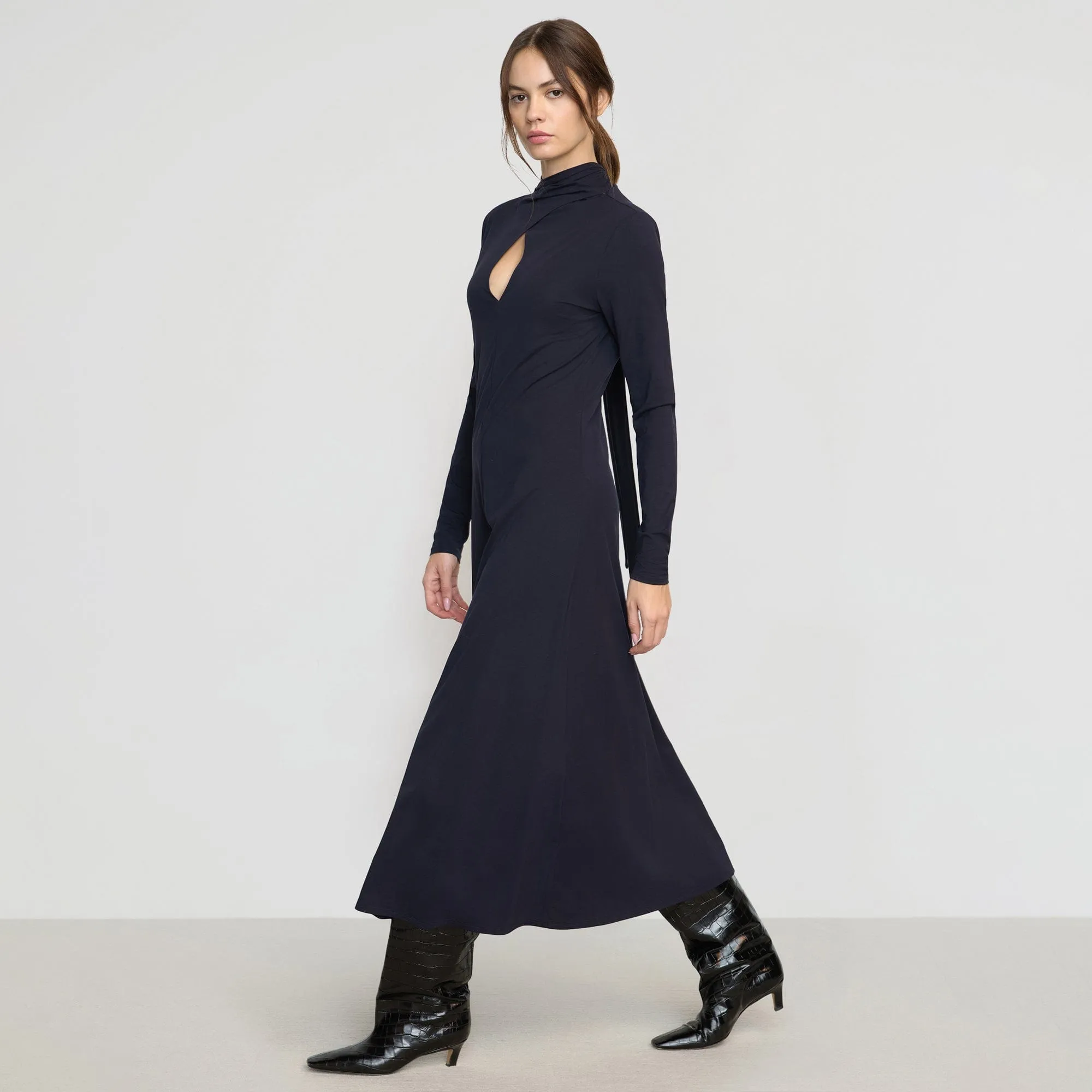 FlexibleCollar Helena Scarf-Neck Jersey Dress