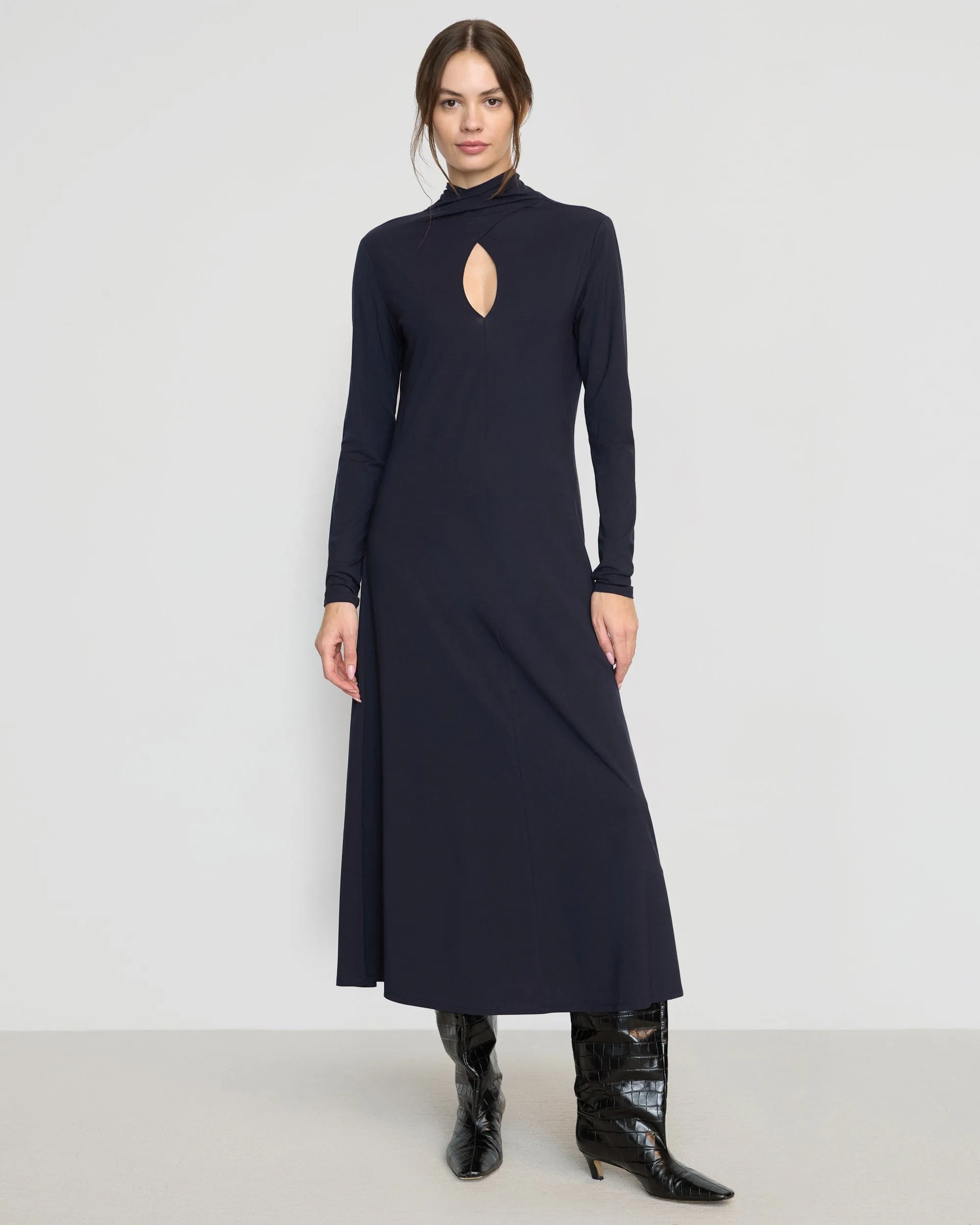 Helena Scarf-Neck Jersey Dress UniversalFit