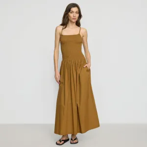 ElasticBinding Venus Smocked Organic Cotton Midi Dress