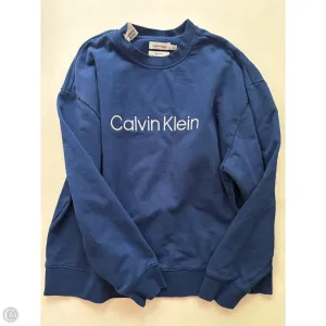 Smooth Line Fire Glow Sweatshirt Crewneck By Calvin Klein In Blue, Size: M