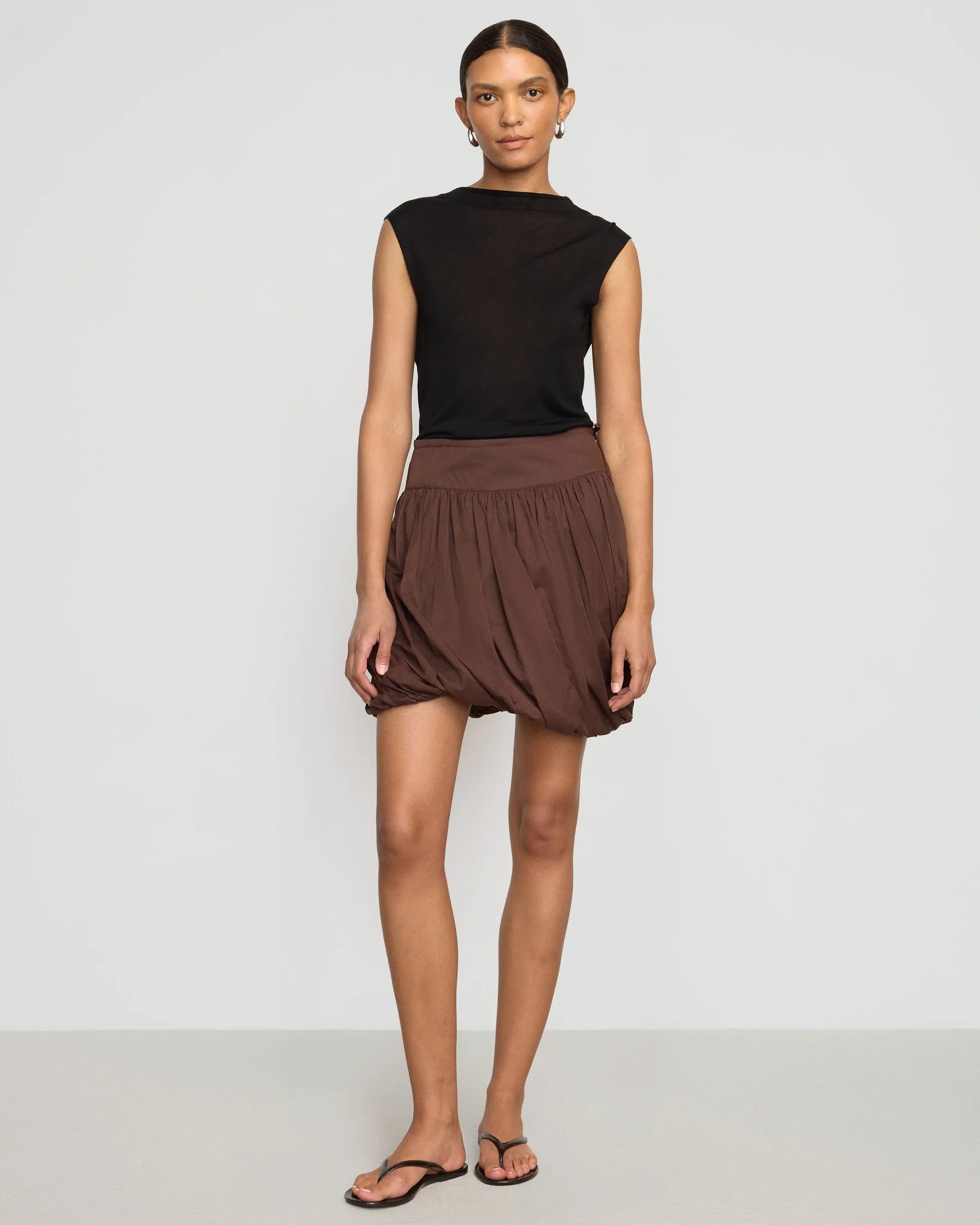 Anat Organic Cotton Twist-Bubble Skirt Fringe Detail