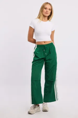 Green Track Pants Side Stripe Core Style