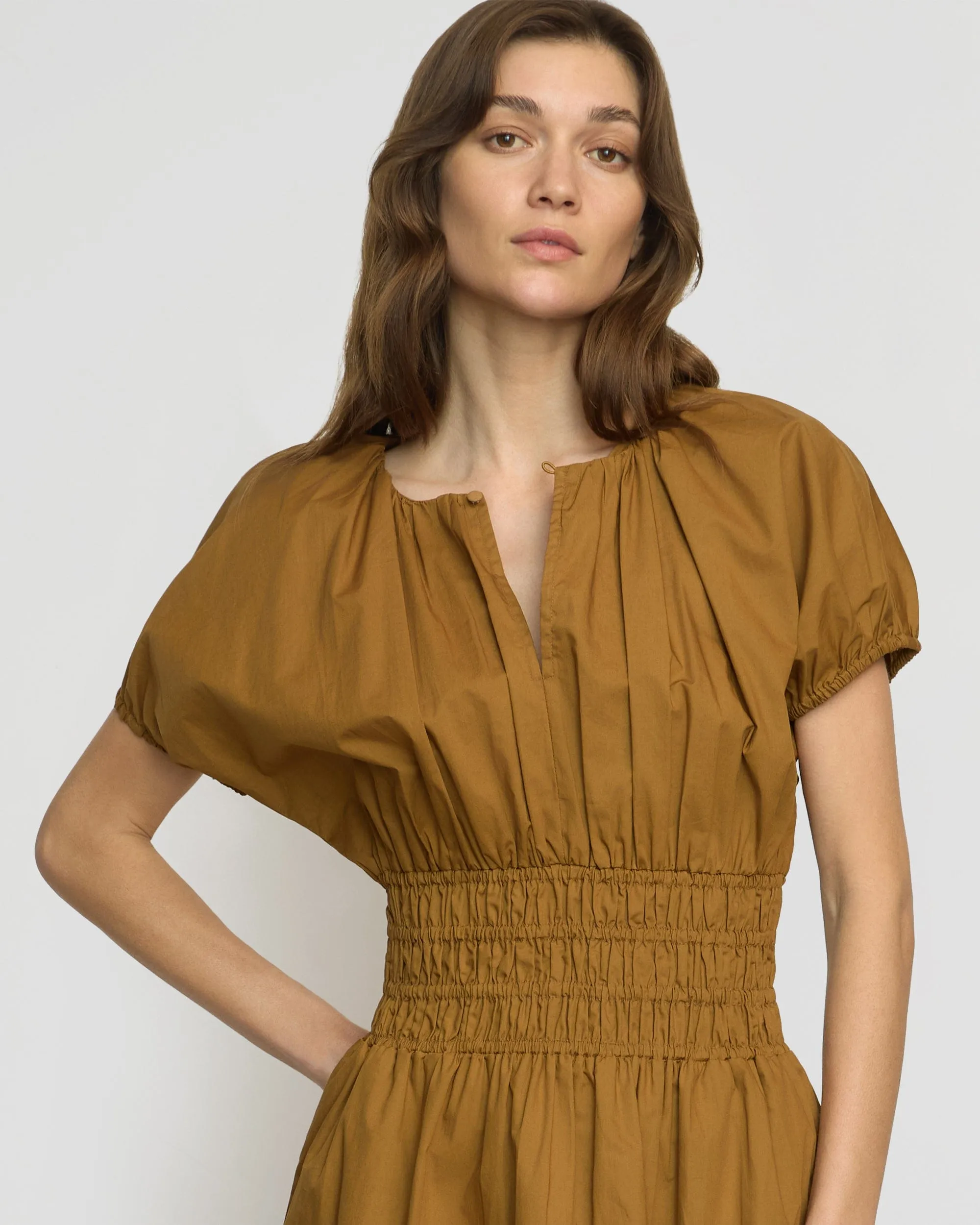 Kaci Cinched-Waist Organic Cotton Dress Tribal Soul