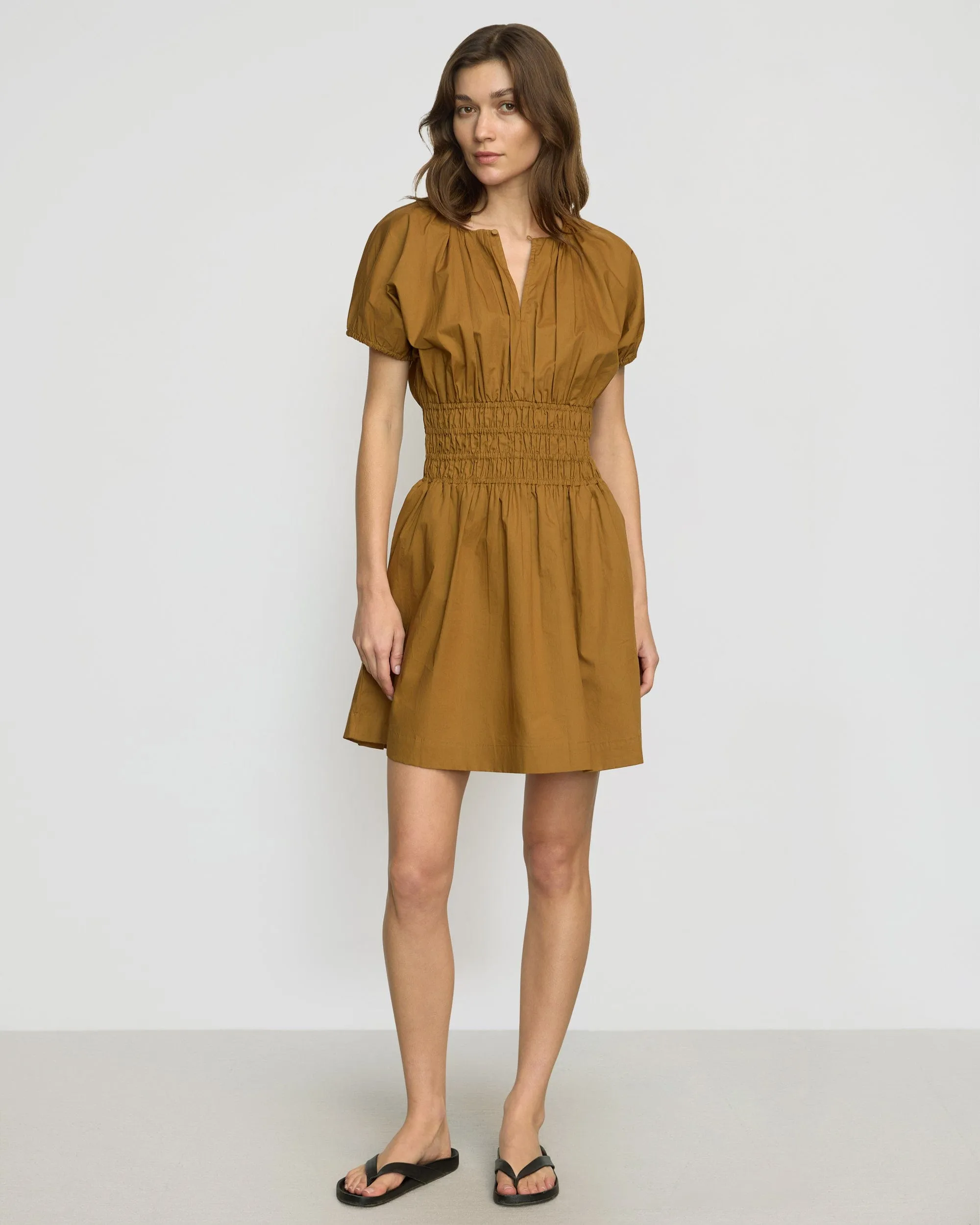 Adjustable Drawcord Next Core Kaci Cinched-Waist Organic Cotton Dress
