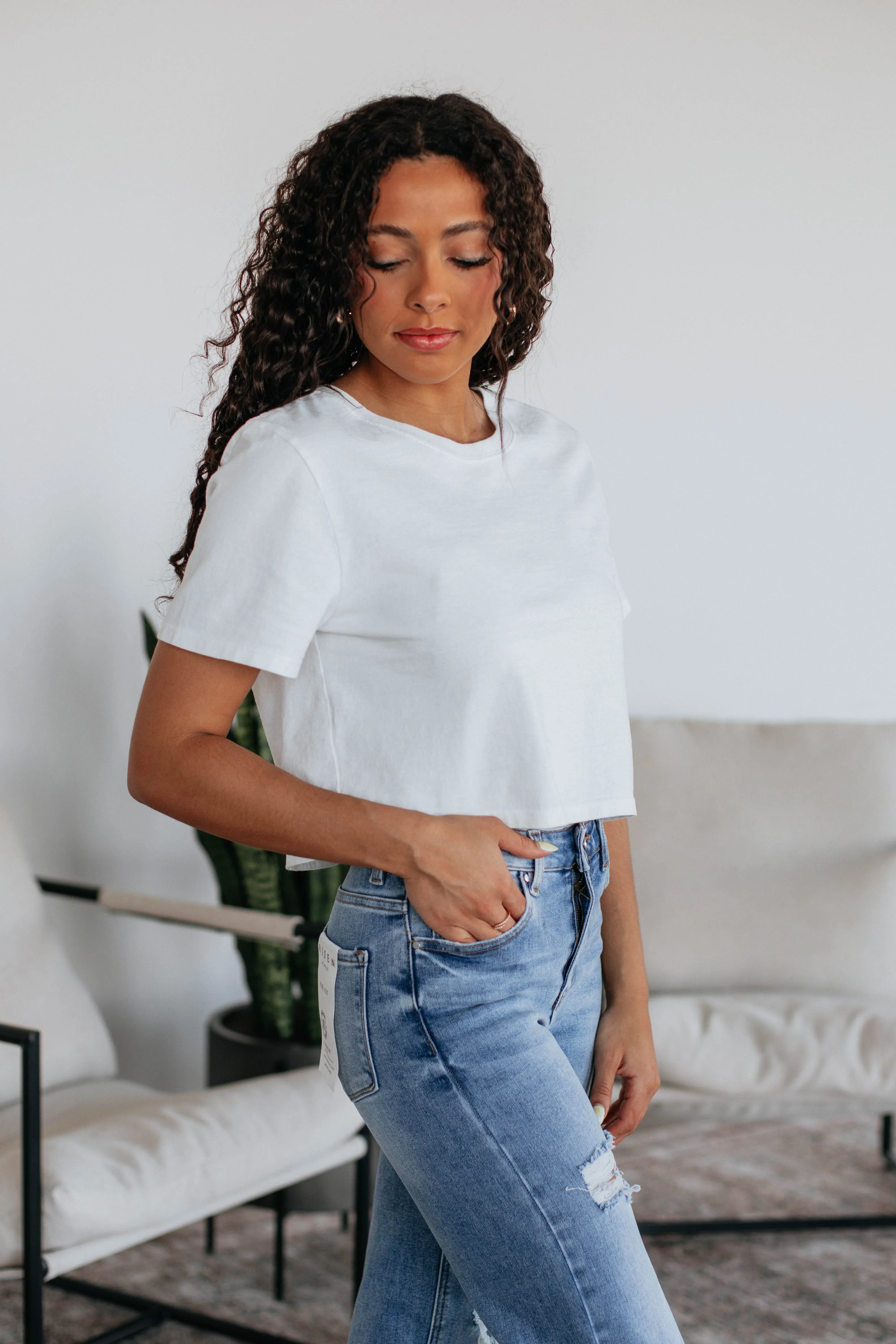 Non Fading Material Driscoll Basic Tee - Ivory