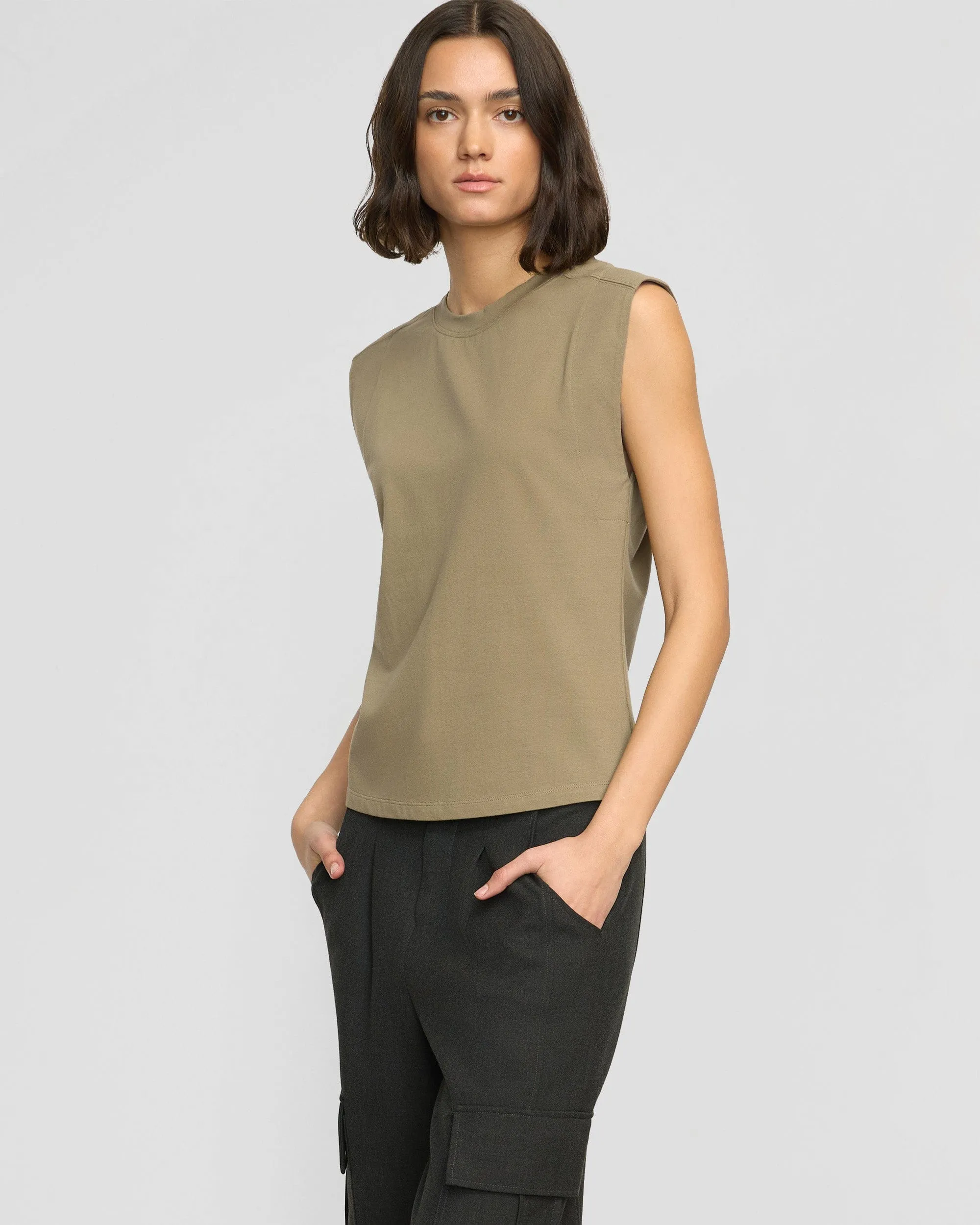 Nana Organic Cotton Structured-Shoulder Tee Comfy All-Day
