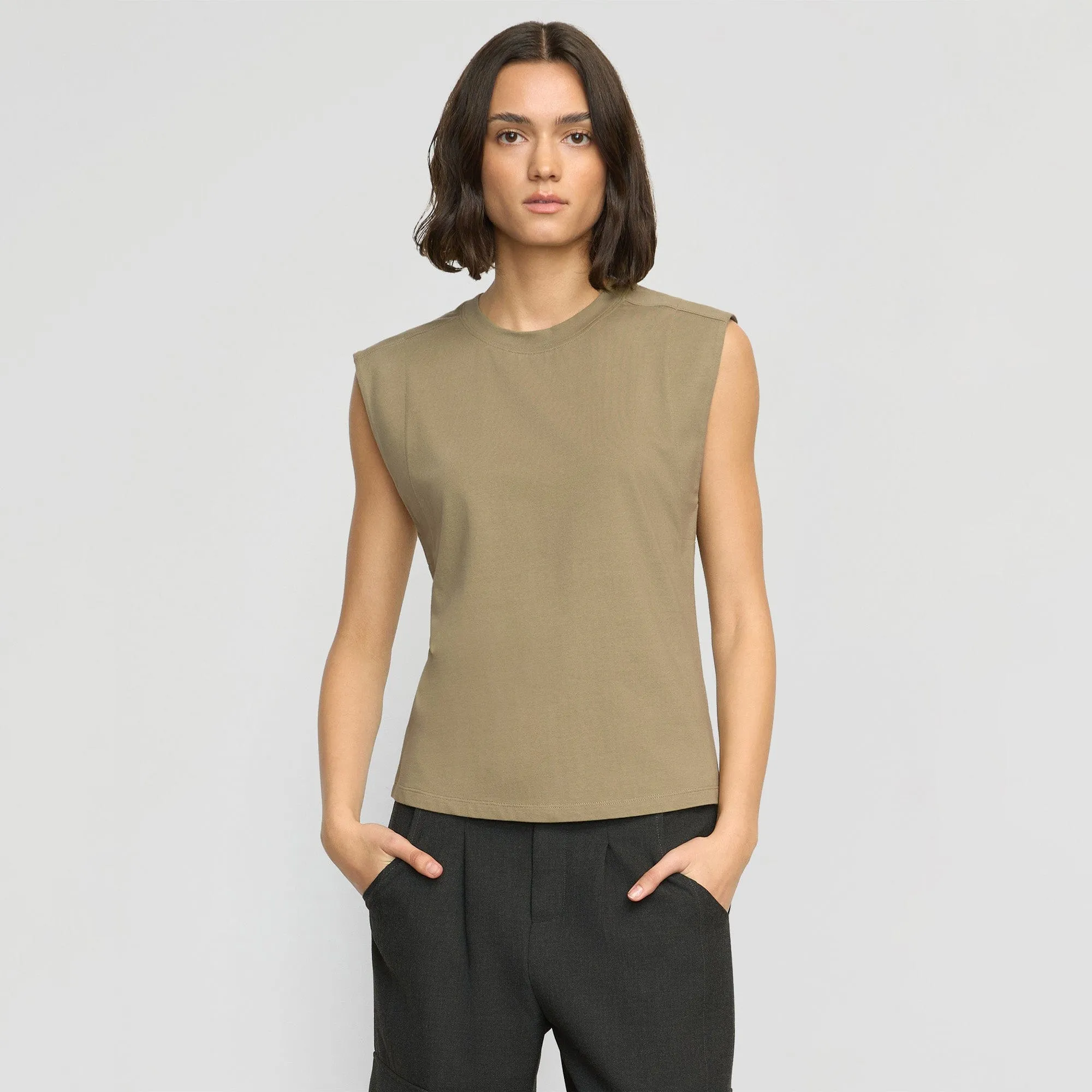 Nana Organic Cotton Structured-Shoulder Tee Weekend Comfort